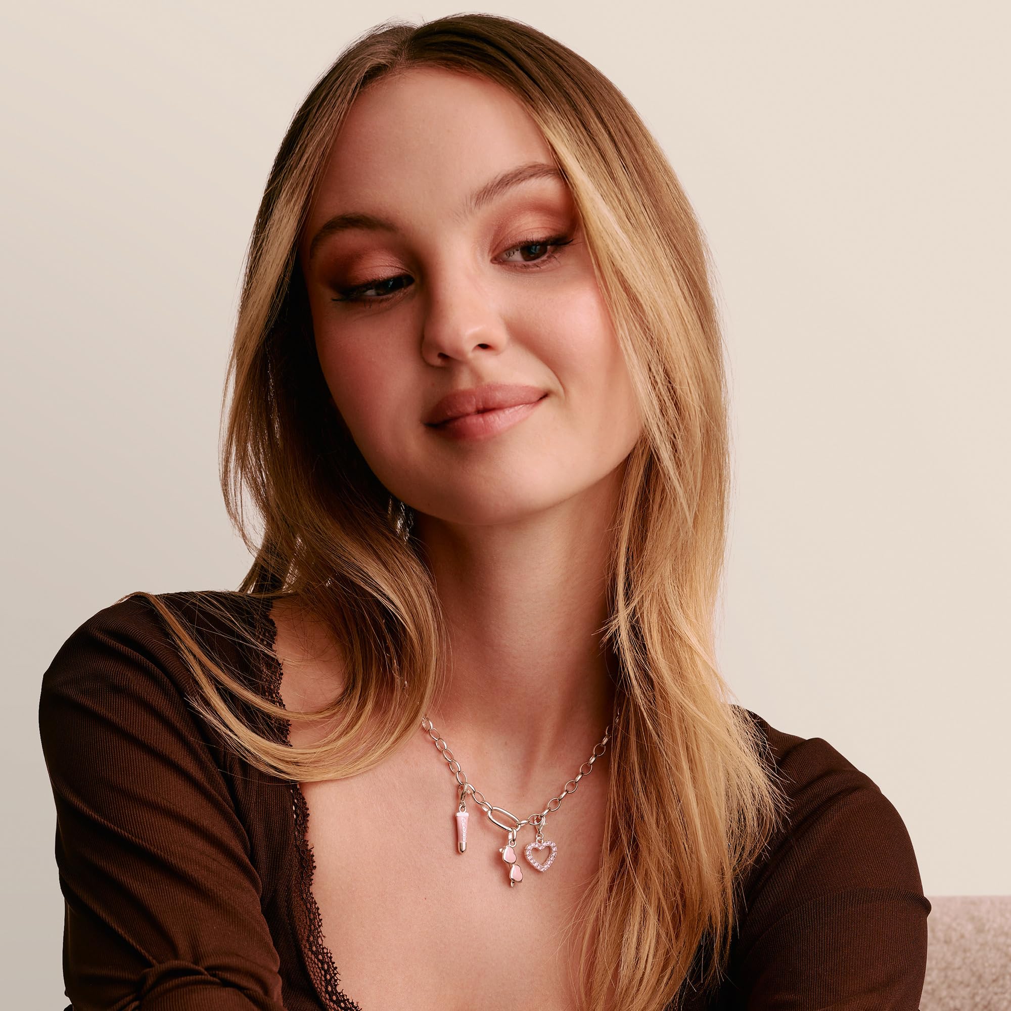 THOMAS SABO Connect CC1302-007-9 Breloque en argent sterling 925 Motif lunettes de soleil roses