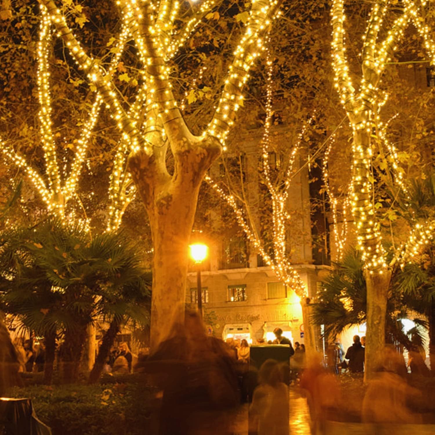JMEXSUSS 300 LED Warm White Curtain Lights / 200 LED Warm White Outdoor Christmas Lights