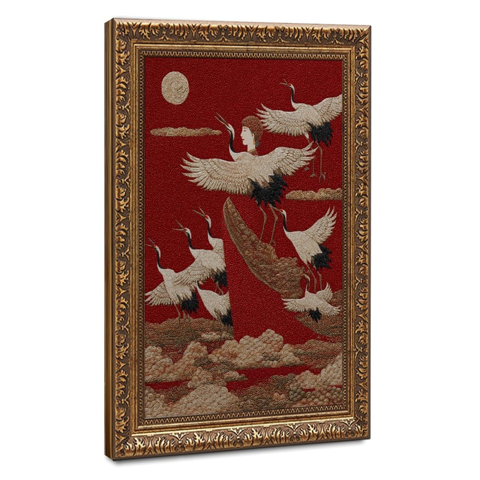 Bareronor Japanese Crane (6) Canvas Poster Bedroom Decor Landscape Office Room Decor Gift 12" L X 18" W