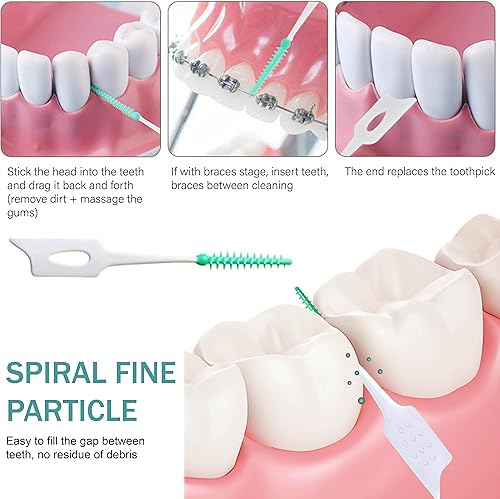Miniatura 6 de 160 PCS Palillos Dentales Portátiles de Gel de Sílice Suave con Hilo Dental, Suaves Originales, Adecuados para el Cuidado Bucal de Adultos y Niños