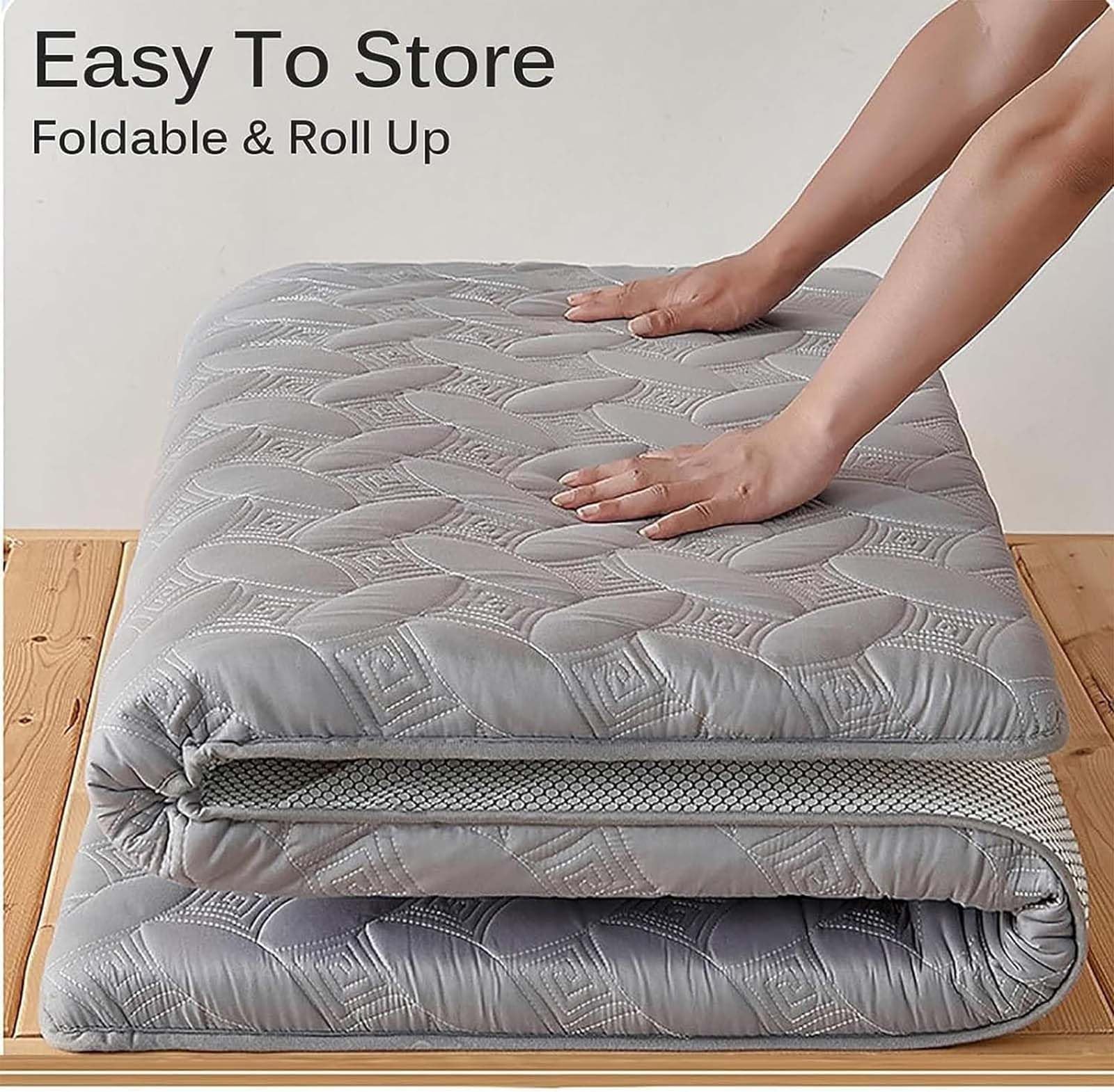 Japoński składany materac futon przenośny materac podłogowy materac kempingowy 180 x 200 cm wygodny i oszczędzający miejsce futon do domu i podróży