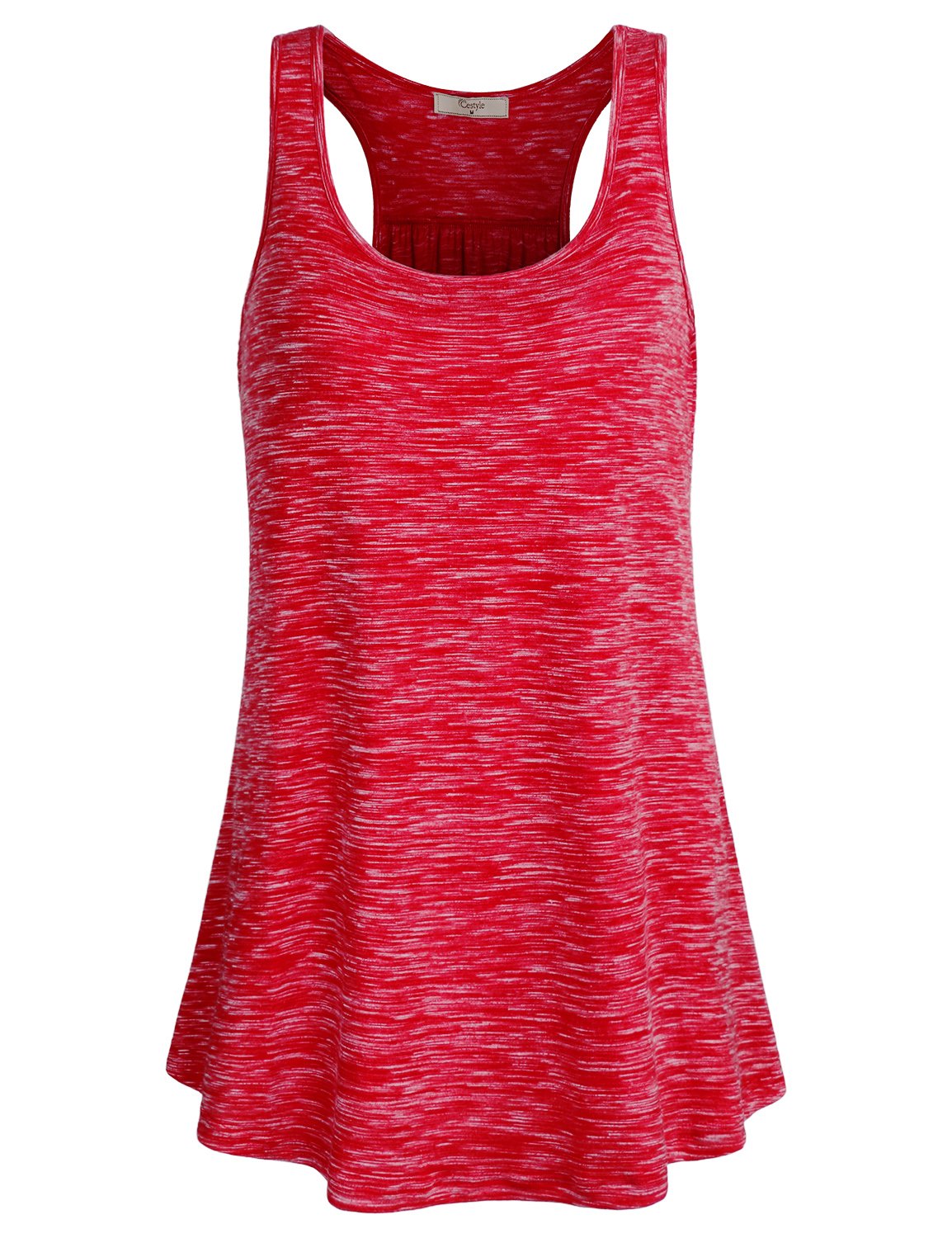 Cestyle Racerback Workout Tank Tops for Women Long Flowy Sleeveless Top