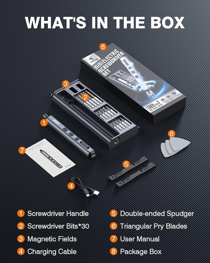 Amazon | JOREST 38-in-1小型電動精密ドライバーセット、ポータブルDIY