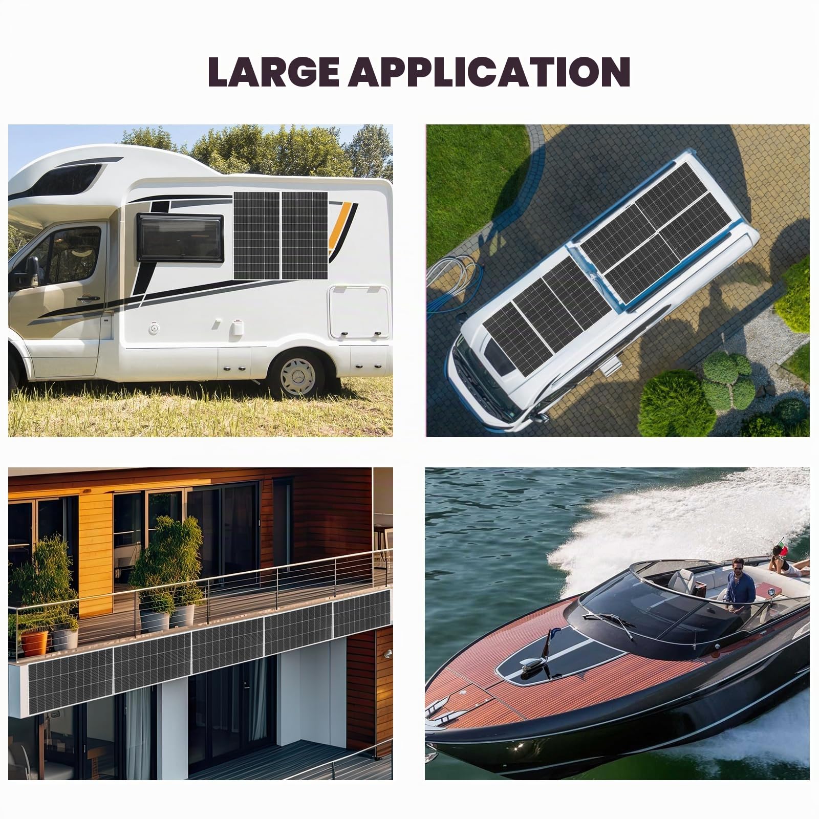 XINPUGUANG Kit Panneau Solaire 200W Mono：2pcs Panneau Solaire 12V + Régulateur de charge 20A + câble de 3m + pinces de fixation Z pour camping-car, caravane, maison