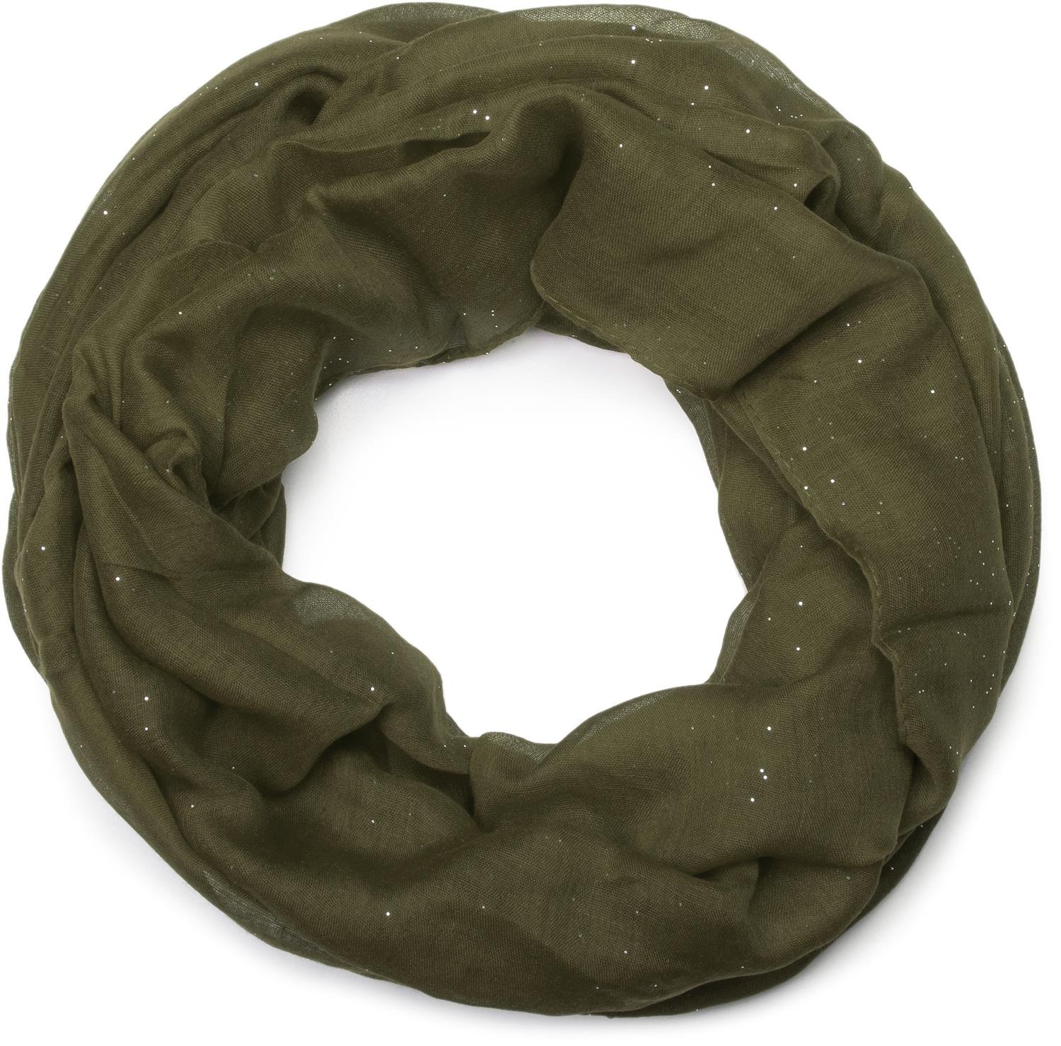 styleBREAKER elegant glittering tube scarf, uni, ladies 01018090, Colour:Olive