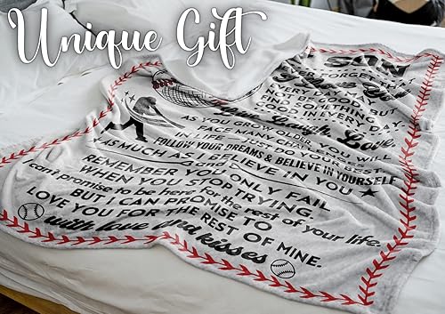 Miniatura 7 de InnoBeta Manta de regalo de béisbol para niños, regalos para mi hijo de mamá y papá, manta para adolescentes fanáticos de los deportes, niños y