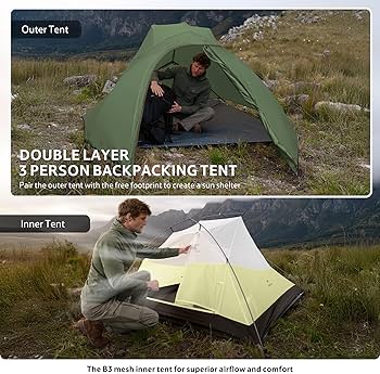 Amazon.co.jp: Naturehike Cloud-Up 3人用 軽量バックパッキングテント