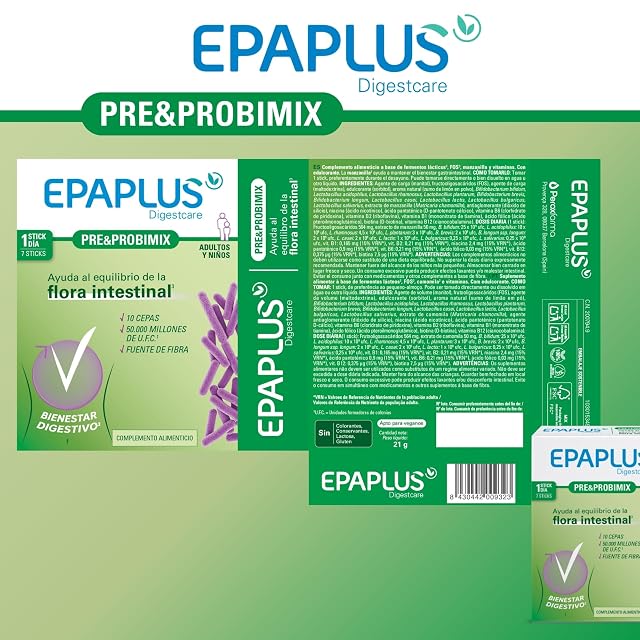 Foto 5 de 6 de EPAPLUS Digestcare Pre & Probimix 10 Cepas, 50.000 Millones UFC, 7 Sticks