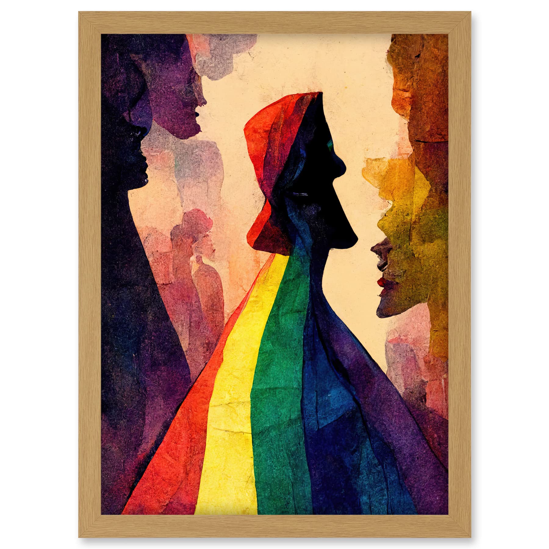 Doppelganger33 LTD The Others Abstract LGBTQ Rainbow Figures Artwork Framed A3 Wall Art Print