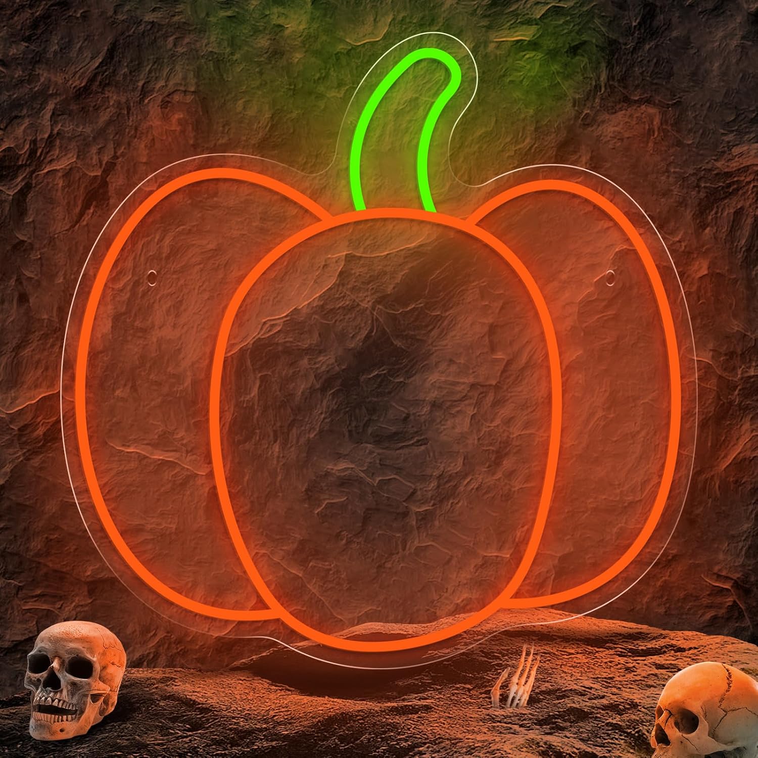 Halloween Neon Sign for Wall Decor, LED Halloween Light Up Sign Decor for Wall Bedroom Home Bar Halloween Party Decor Halloween Present for Pumpkin Party Backdrop 15.7"