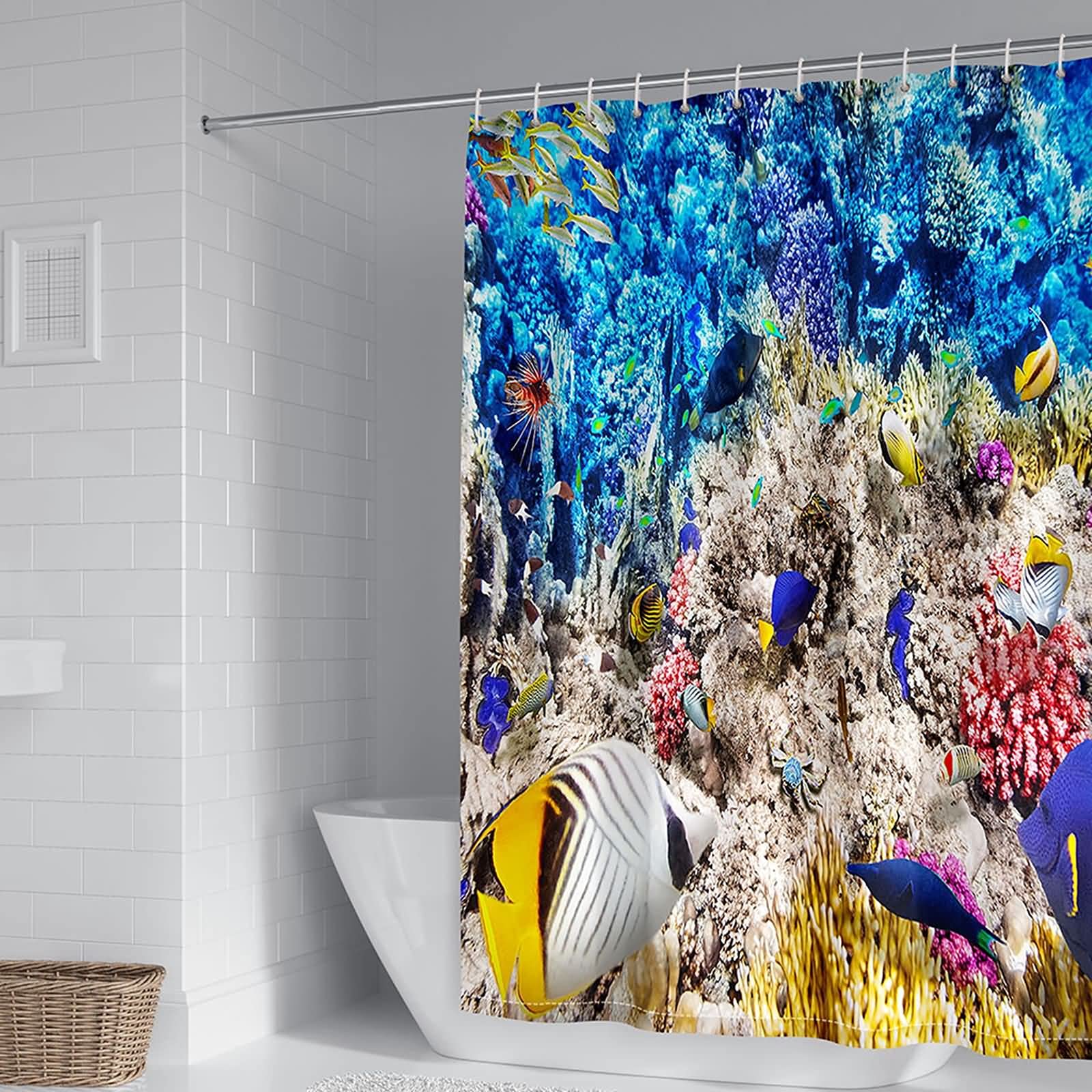 Rideau de douche 165x200cm polyester corail KnSam pour votre salle de bain