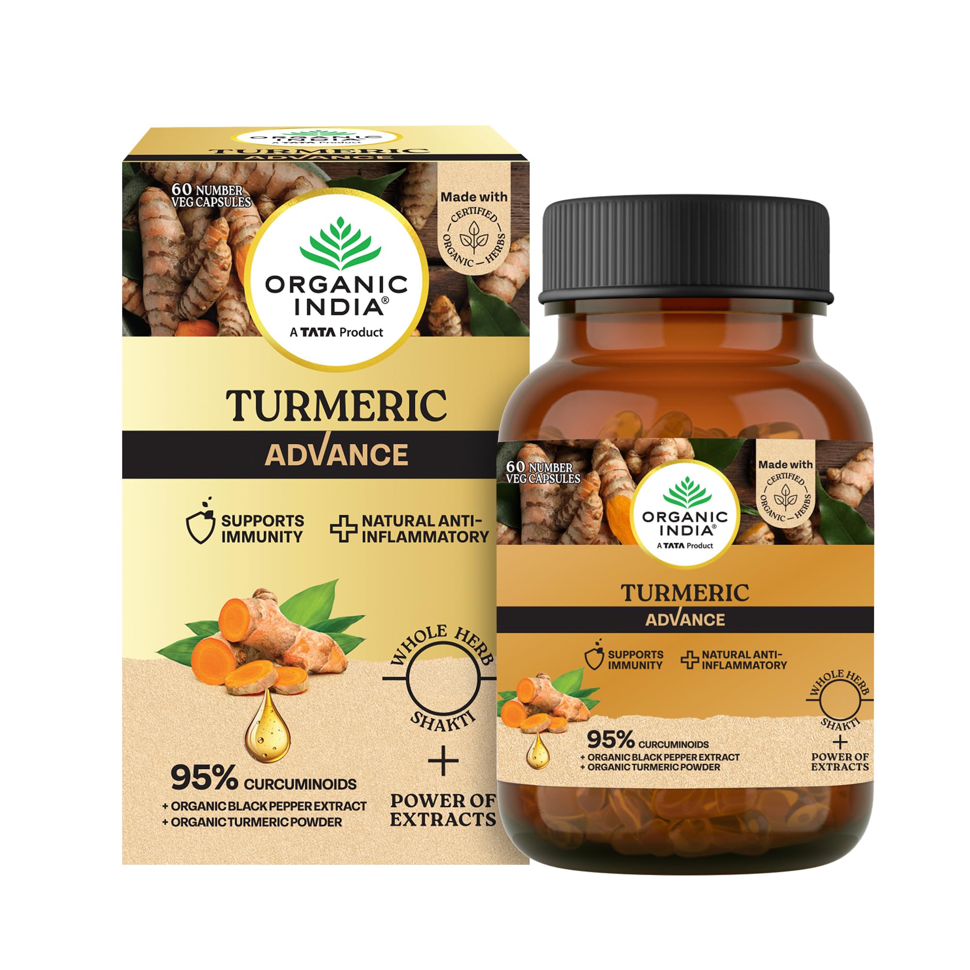 A TATA Product - Organic India Turmeric Advance, 60 Cap-image-44