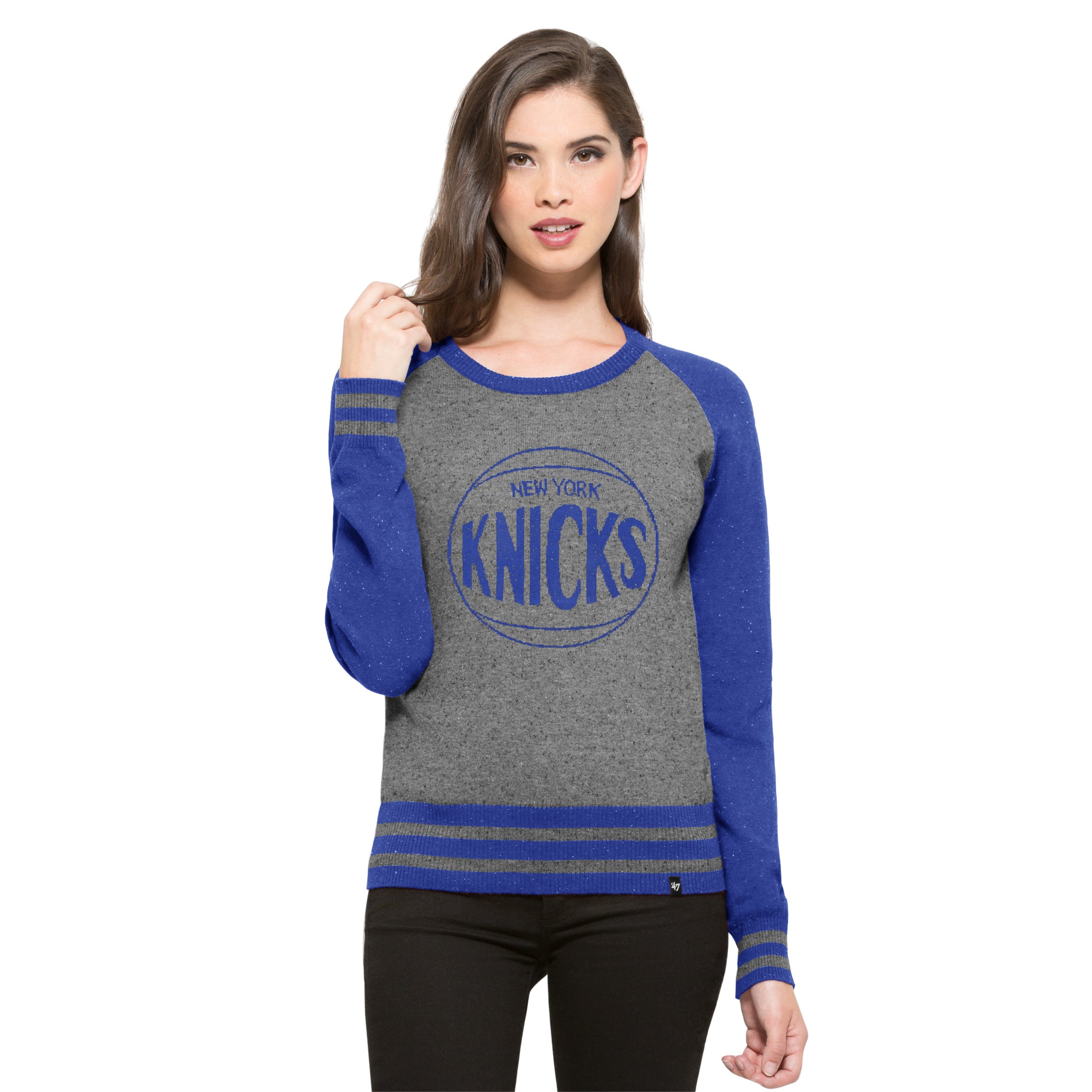 NBA New York Knicks Women's '47 Neps Pullover Sweater, Medium, Slate Grey Neps