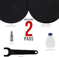 Vista 6 de TCP Global Lijadora de palma neumática profesional de doble acción de 5 pulgadas con almohadillas de respaldo PSA y gancho y bucle, lijadora