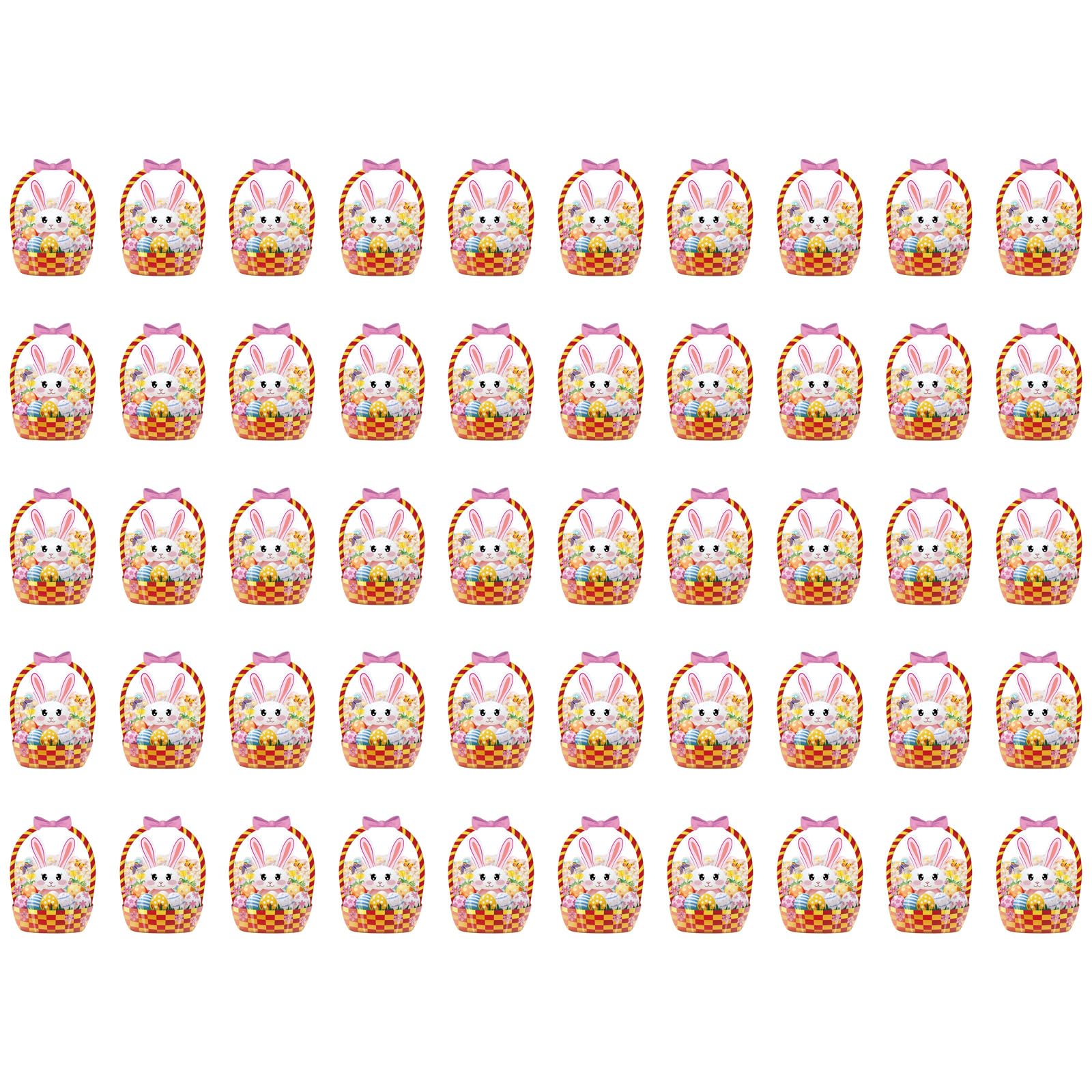 Hsioluted Lovely Clear Rabbits Shape Candy Bags for Easter Party Favor and Holiday Treats Food Safe Resealable Storage Lovely Clear Rabbits Shape Candy Bags