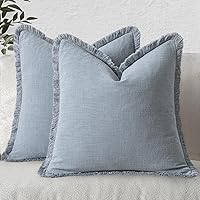 Vista 19 de MIULEE Juego de 2 fundas de almohada bohemias de lino neutro, fundas de cojín decorativas con flecos para sofá, cama, sala de estar, decoración