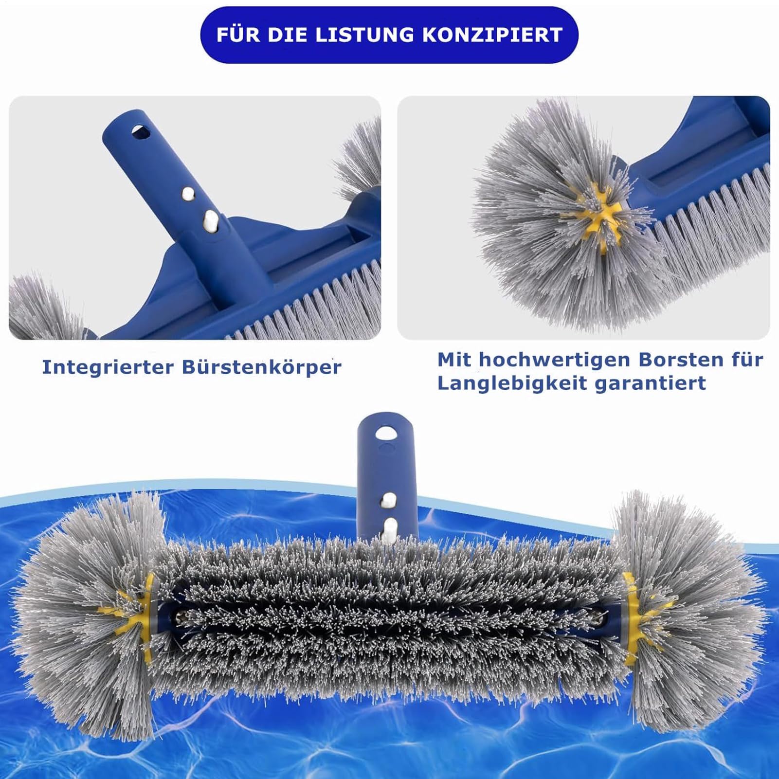 URPIZY Brosse Ronde De Nettoyage De Piscine, Kit De Nettoyage Robuste Pour Salle De Bain, Cuisine, Baignoire, Terrasse, Carrelage