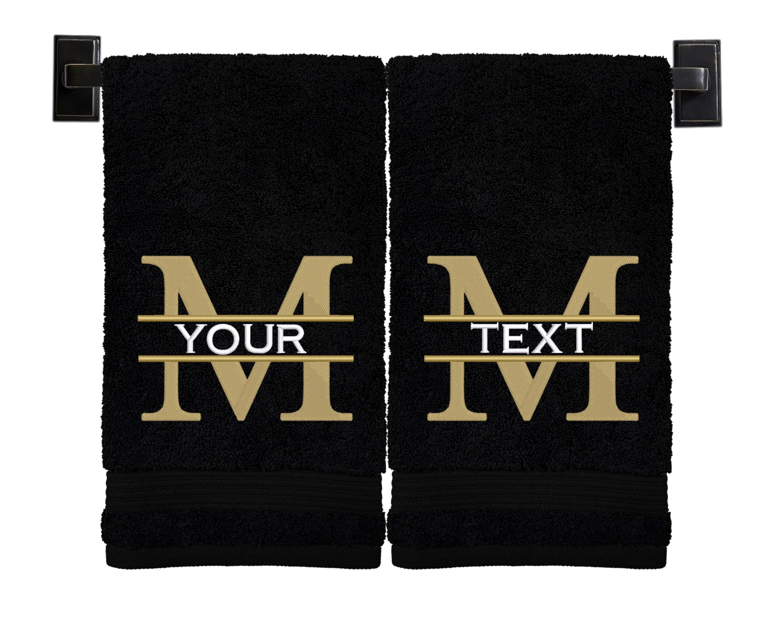 Custom Luxury Towels Personalized Hand Towels | Set of 2 | Choose from 12 Fonts | Genuine Turkish Cotton | Oeko-Tex Certified | Personalized Towels |
