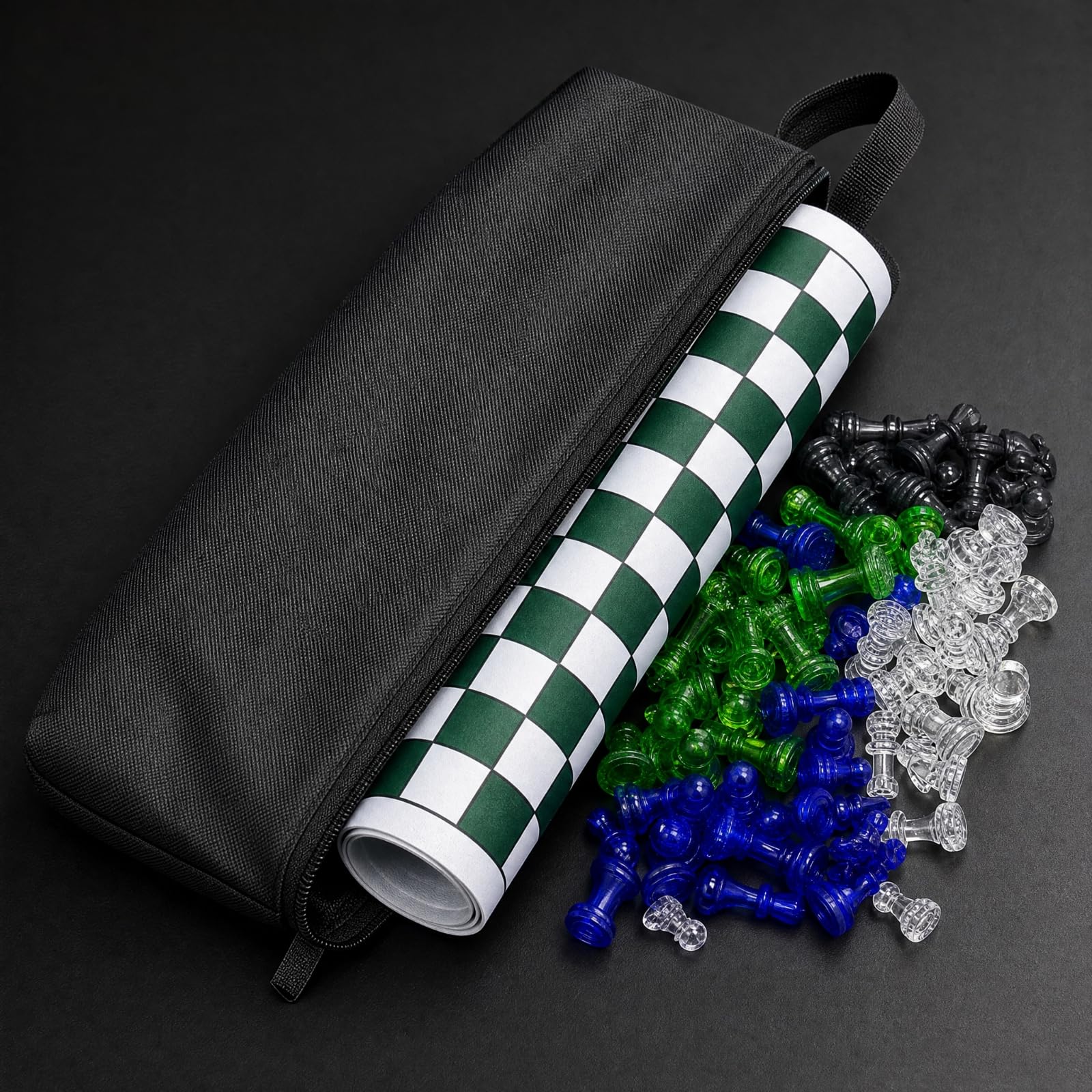 Scacchi Internazionali Multi-Giocatore Giocatori Leggero Set di Scacchi con Pezzi in Trasparente Colorato Scacchier Pezzi per Scolastiche, Stile B