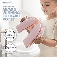 Vista 4 de Jool Baby Asiento de entrenamiento para ir al baño plegable para viaje para niños, se adapta a inodoros redondos y ovalados, ventosas Rosa