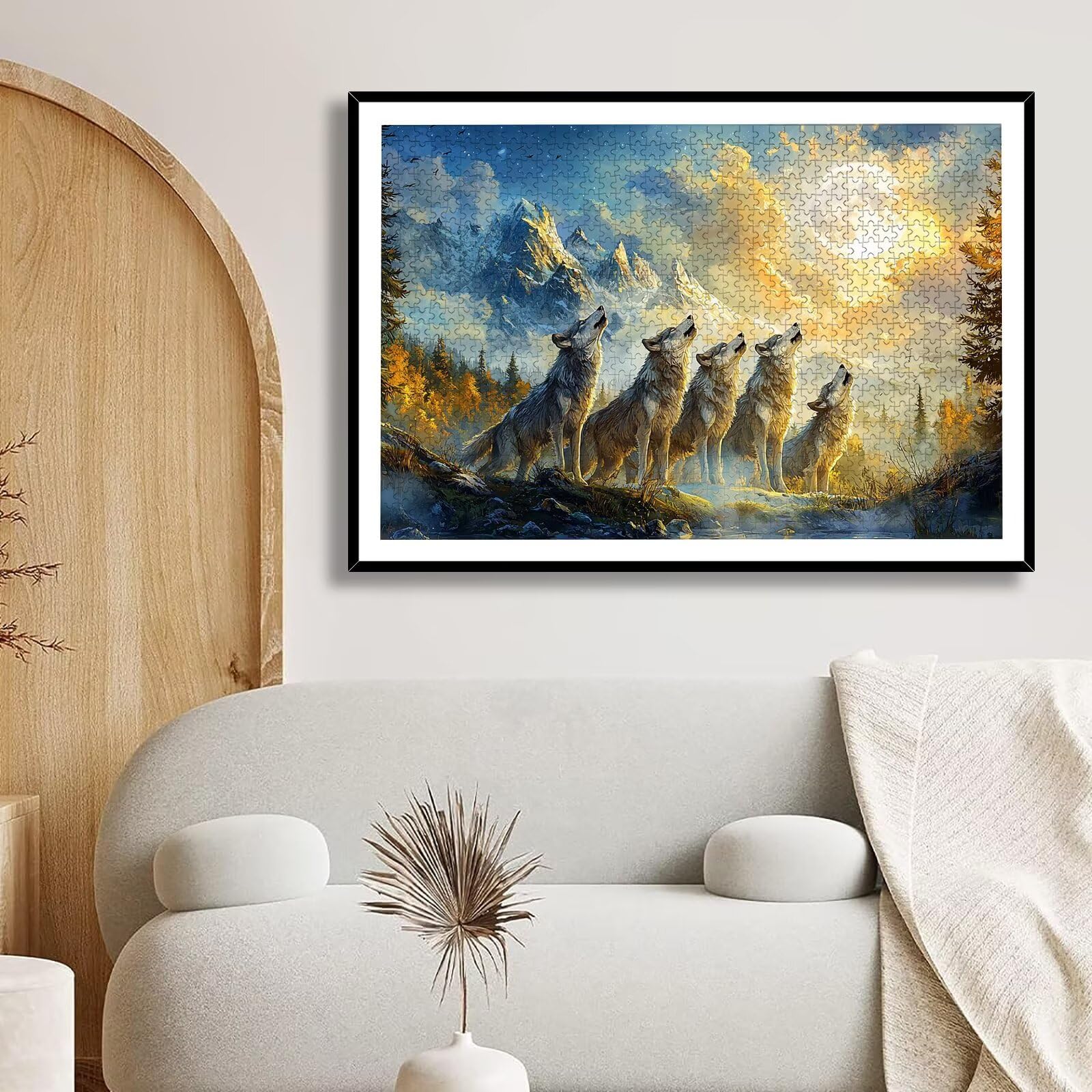 Puzzle 1500 Pezzi Paesaggio, Puzzle Lupo 1500 Pezzi Arte per Adulti e Bambini, Misura: 87x57 cm, Puzzles Legno per Adulti con Squisita Scatola di Imballaggio, Idea Regalo Donna, Regalo Uomo, -9015