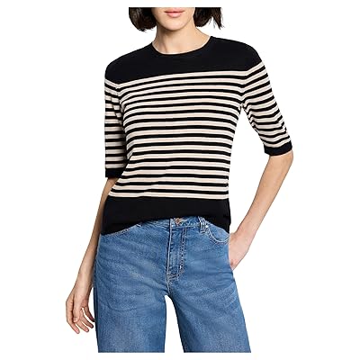NIC+ZOE Petite Stripe Pure Cotton Sweater T Shirts Women