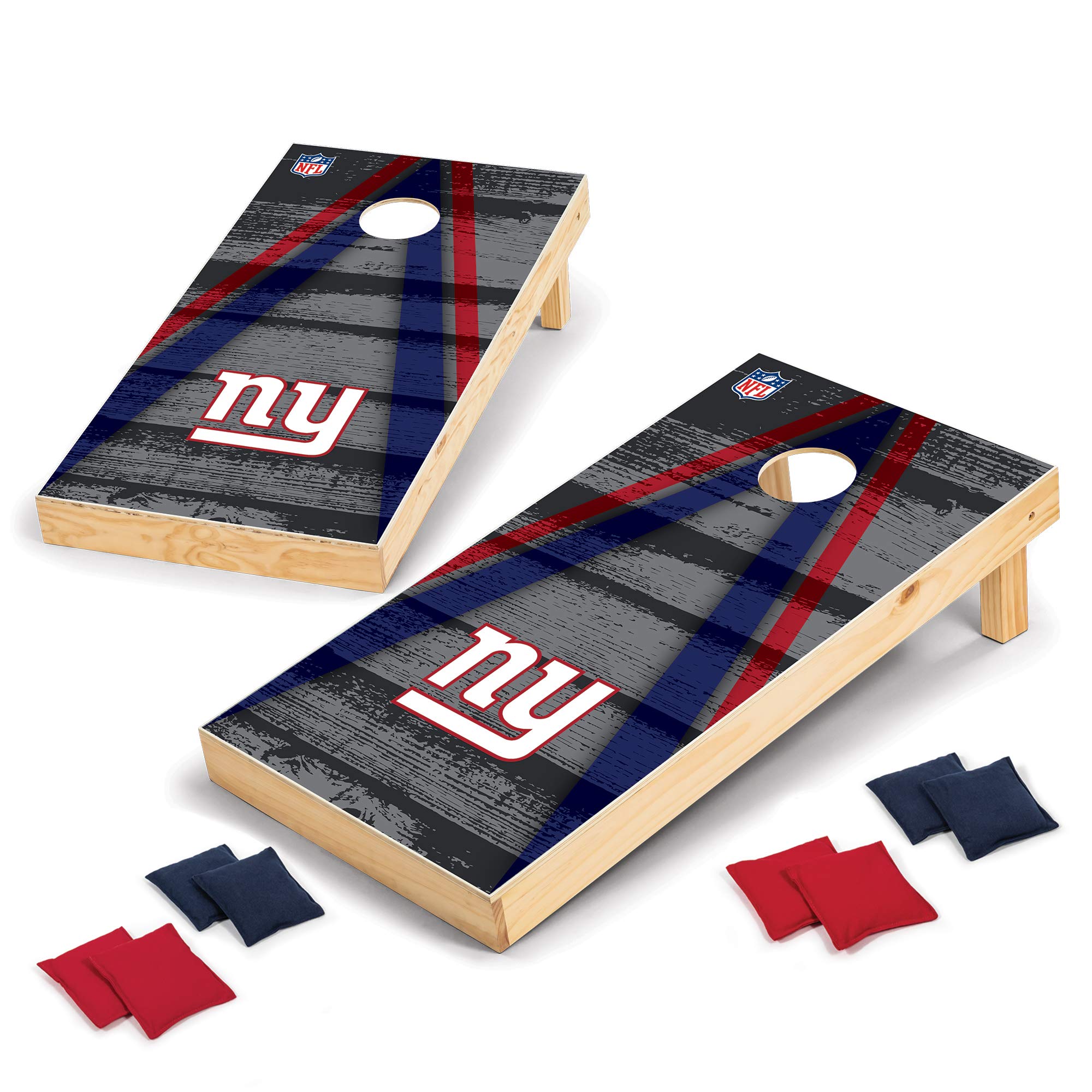 NFL Pro Football 2' x 4' Wood Direct Print Tournament Cornhole Set by Wild Sports, Comes with 8 Bean Bags - Perfect for Tailgate, Outdoor, Backyard