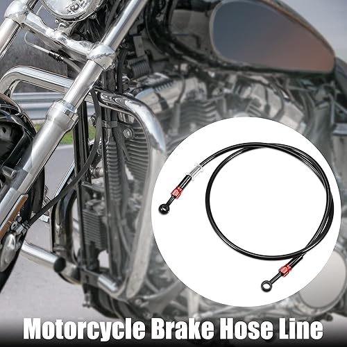 Miniatura 2 de X AUTOHAUX Manguera de freno AN3 28 90 grados M10 motocicleta hidráulica línea de aceite manguera de aceite para ATV motocicleta Motocross Racing