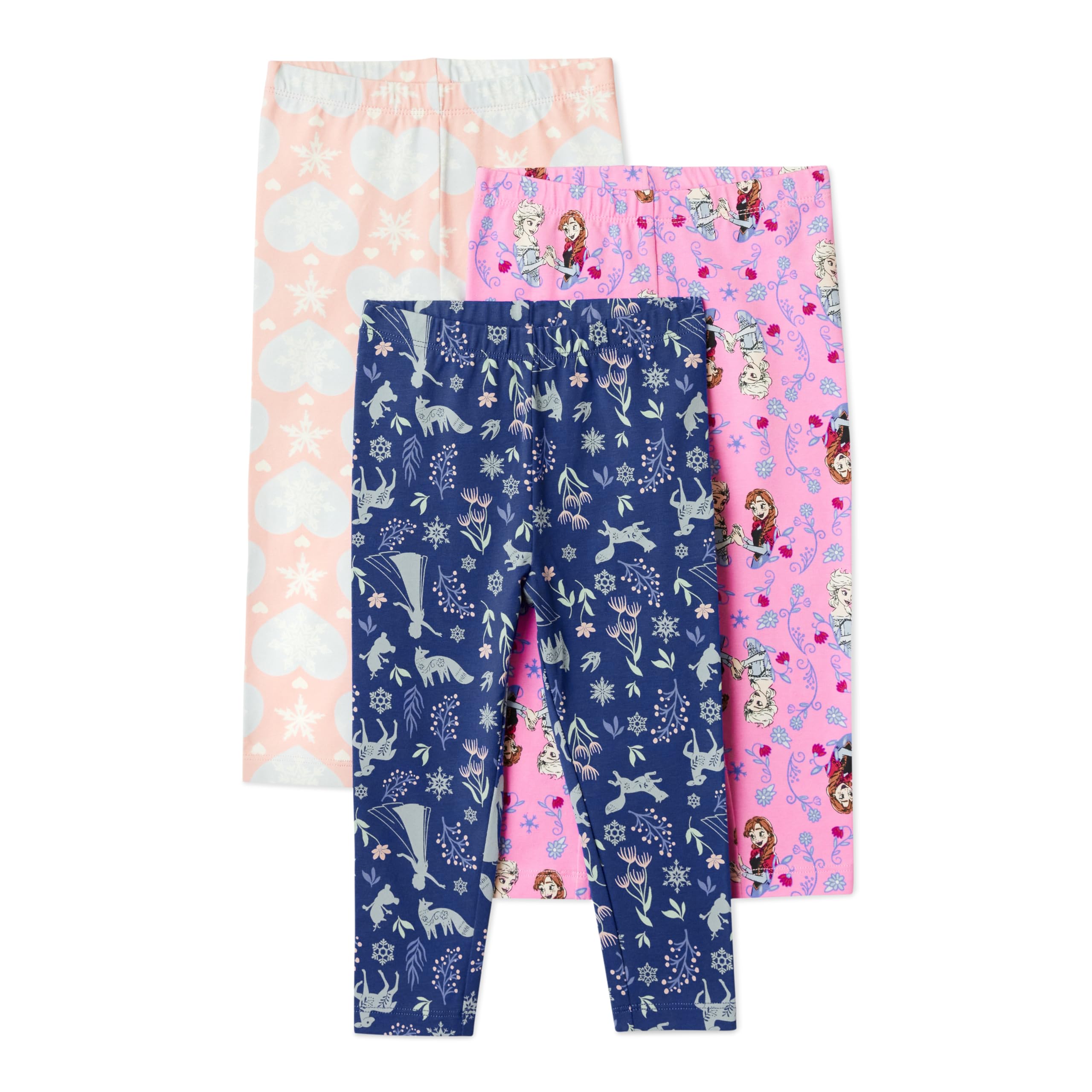 Amazon Essentials Girls' Cotton Stretch Leggings, Multipacks