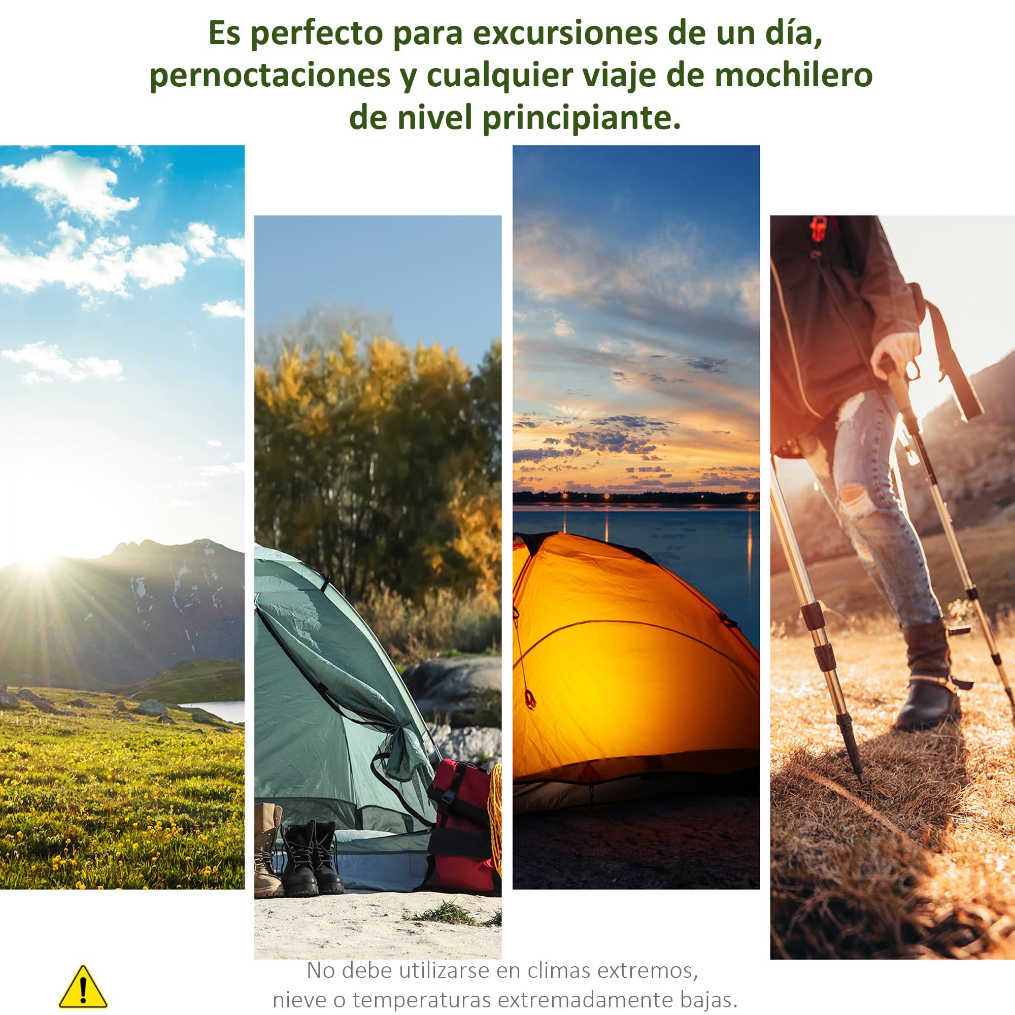 Outsunny Tienda de Campaña Familiar para 4-8 Personas con 2 Dormitorios Tienda de Camping Grande con 2 Bolsillos y Ventanas con Malla Impermeable 400x275x210 cm