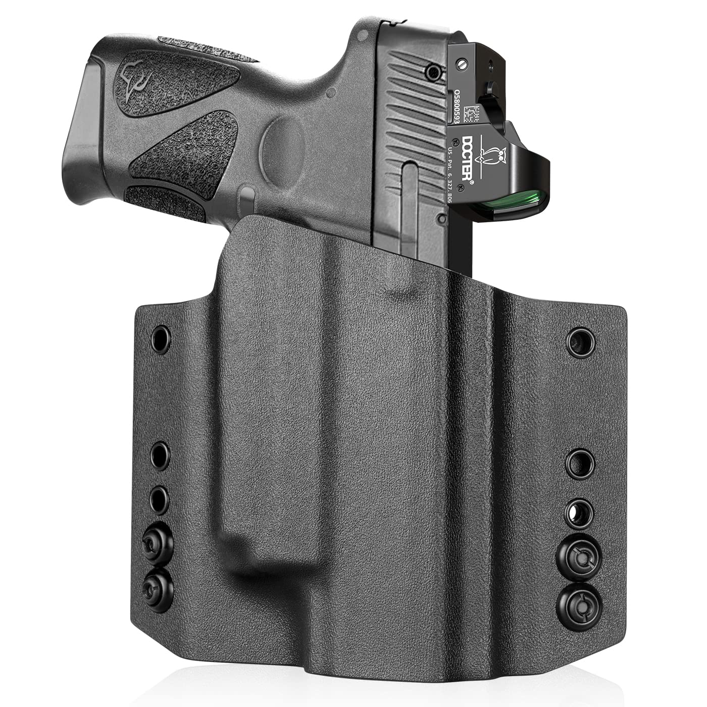 WARRIORLAND Taurus G2C / G3C Olight Baldr Mini Holster OWB Kydex Made Optic Cut Fit: Taurus G2C / G3C / Millennium G2 PT111 / PT140 w/BALDR Mini, Outside Waistband Carry, Adj. Ride Height, Right Hand