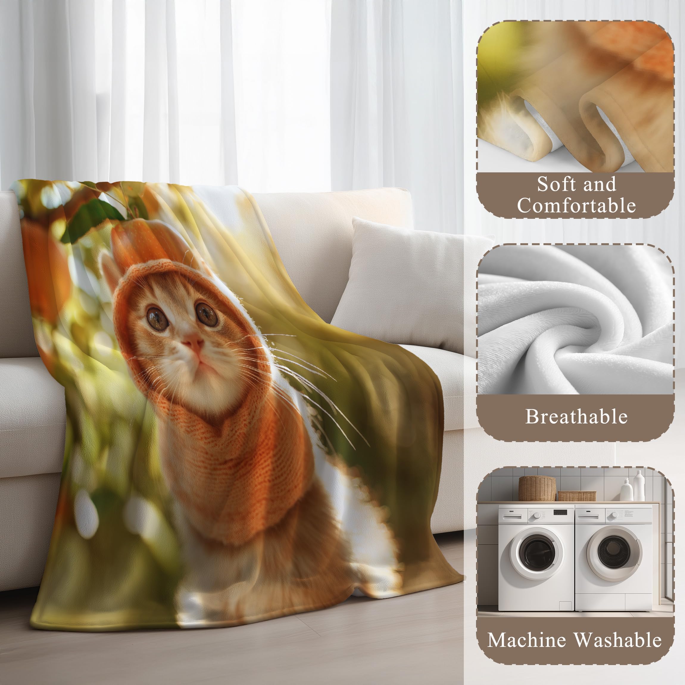 Genérico Niespodzianki i zabawne prezenty-koc z nadrukiem dla ojca matki bliskich i bliskich - pomarańczowy miód owoce koc sofa polarowa miękka termiczna 200 x 240 cm