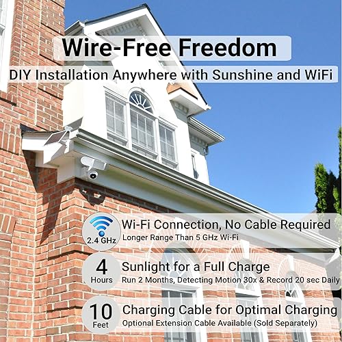 Miniatura 2 de Cámara de seguridad con reflector solar inalámbrico para exteriores, grabaciónnotificación activada por movimientoreflector de 2000 lúmenessirena de
