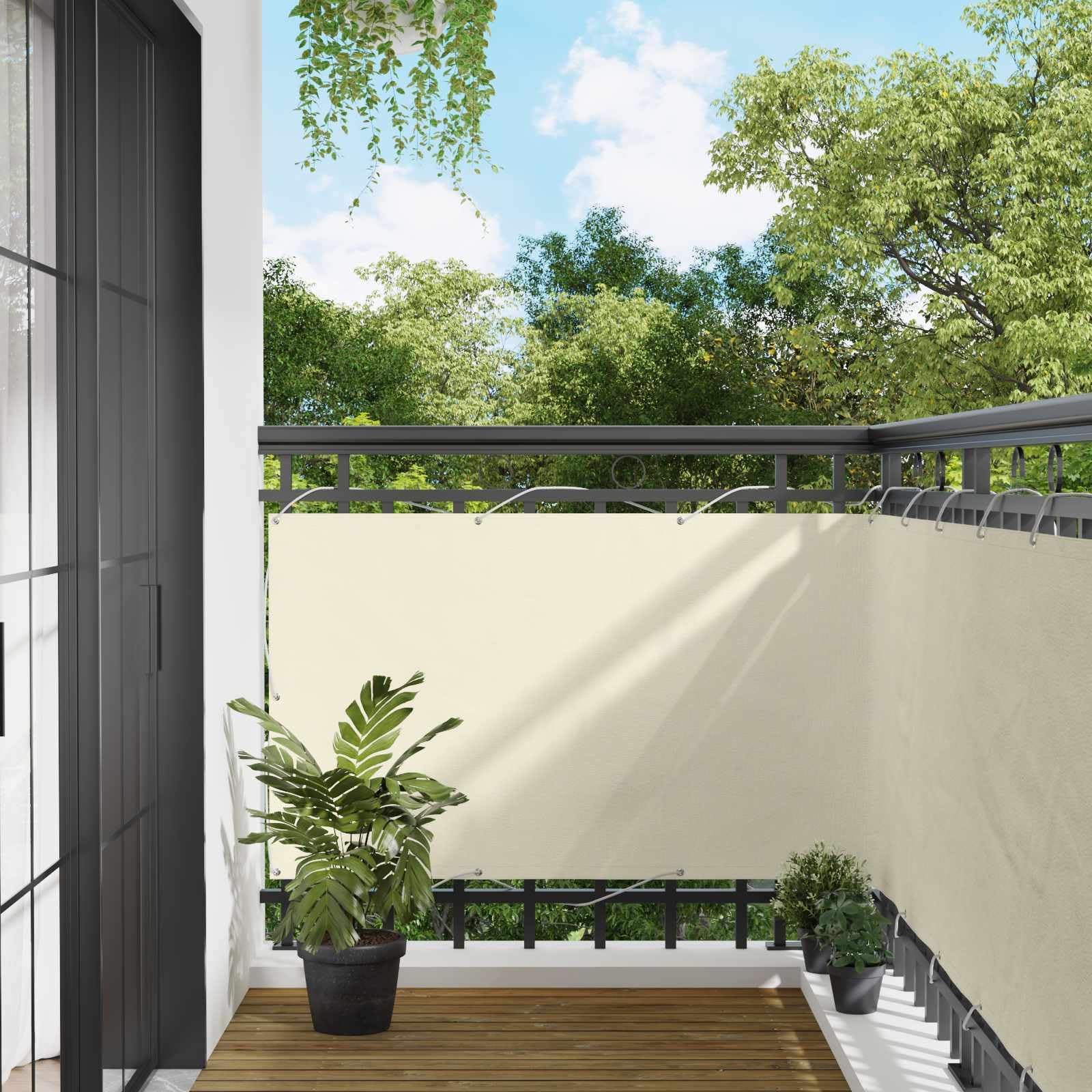HaoChrymec Schermo Frangivista da Balcone in Tessuto Oxford, Esterno, 90 x 200 cm, 1.138kg