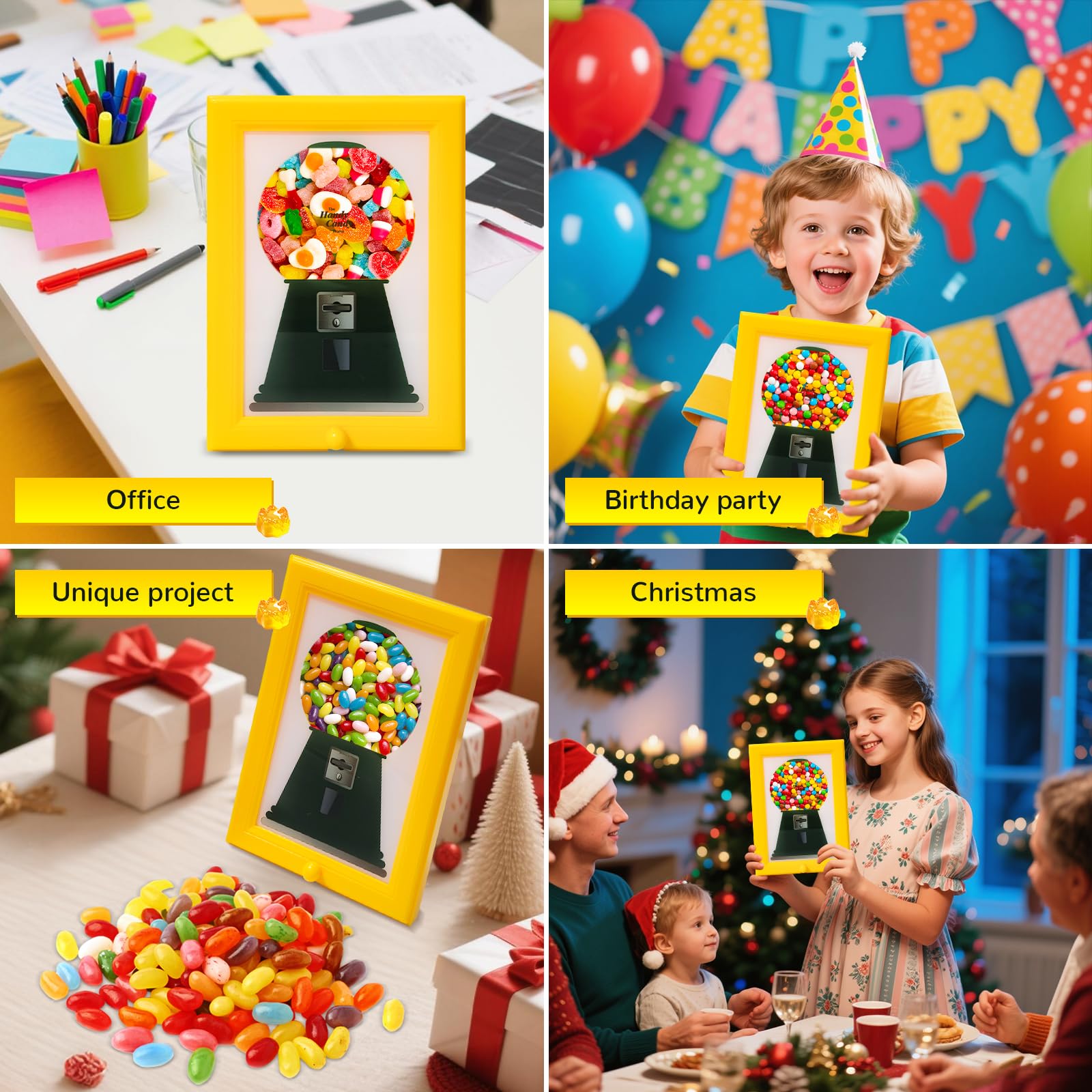 Distributeur de bonbons mural pour cadre photo Gumball