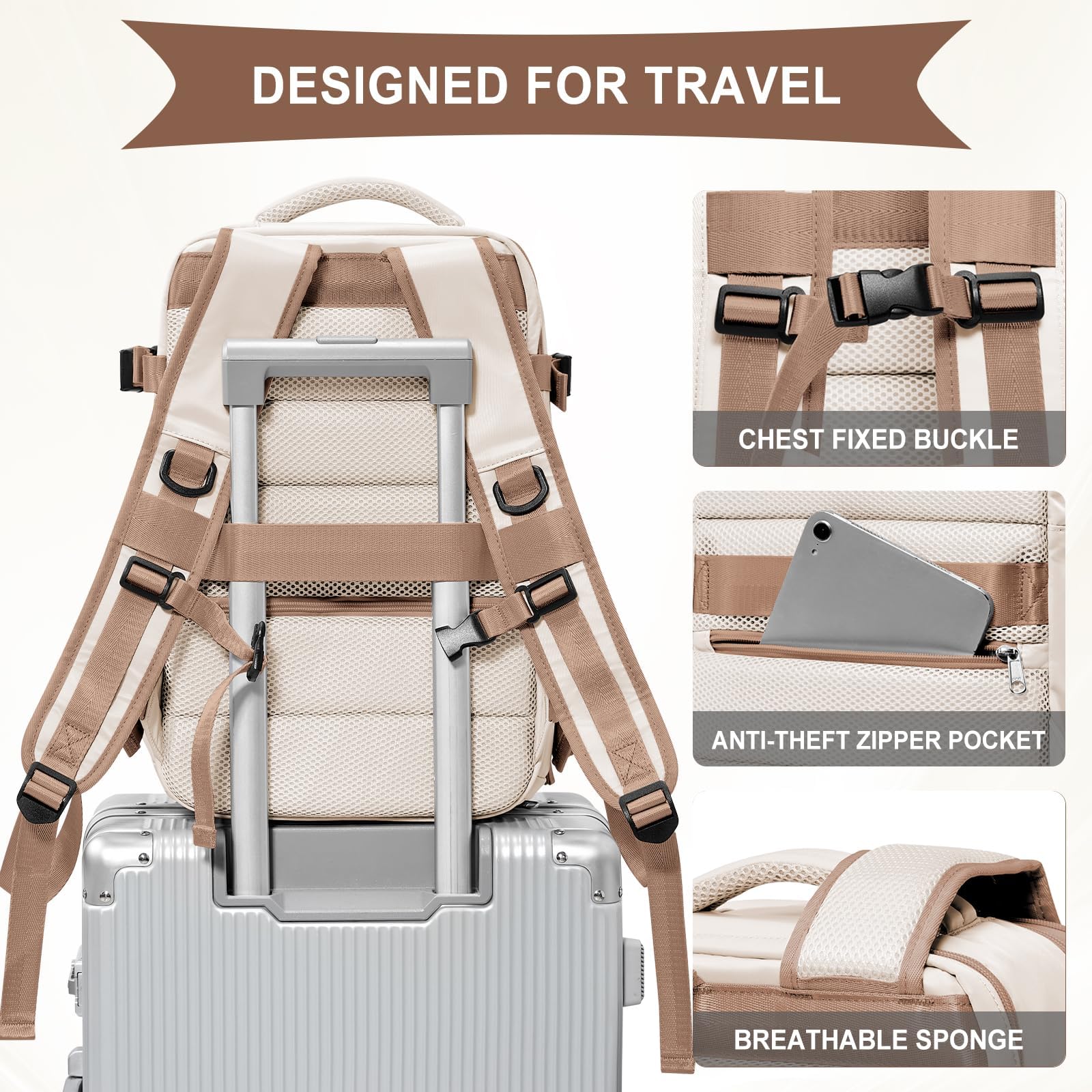 SZLX Zaino Ryanair 40x30x20 Sottovuoto Bagaglio a Mano 40x20x25 Donna Zaino da Viaggio 40x30x20 Wizzair Borse da Cabina per Easyjet 45x36x20 Uomo per Laptop 14 Pollici con Porta USB e Porta Scarpe