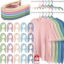 40 Pcs Travel Hangers Portable Foldable Travel Hanger Organizer, Plastic Cruise Essentials Clothes Drying Rack Folding Hangers for Camping Flying RV Europe Vacation Essentials Suitcase, Multi