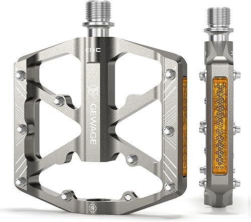 Pedales de bicicleta de 916 pulgadas, pedales de bicicleta con reflectores, 3 rodamientos sellados, pedales de plataforma ancha para bicicleta de