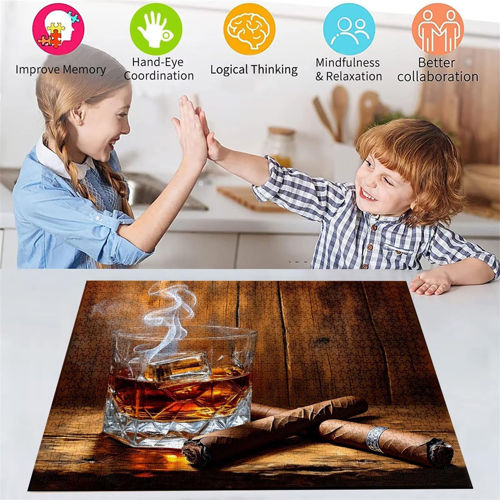 Puzzle Tee Puzzle 5000 Teile, Holzpuzzle Erwachsene, Mehrfarbig Holzpuzzle, Klassische Puzzles Tasse Wooden Jigsaw für Erwachsene Und Kinder 14 Jahren, Geschenke Home Wand Dekor 156x105cm D-36