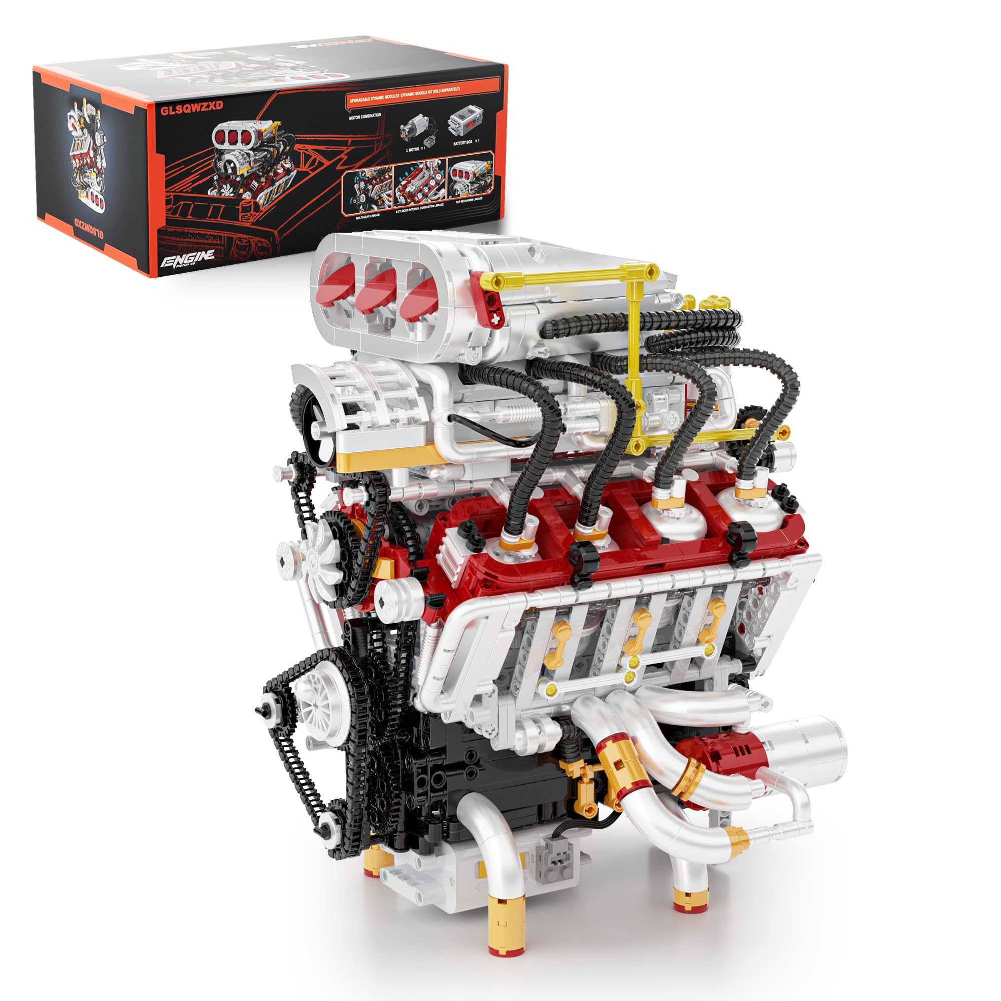 V8 Engine Model Kit, Runnable Model Engine Building Kits for Adults & Kids 8-14+, Build Y…