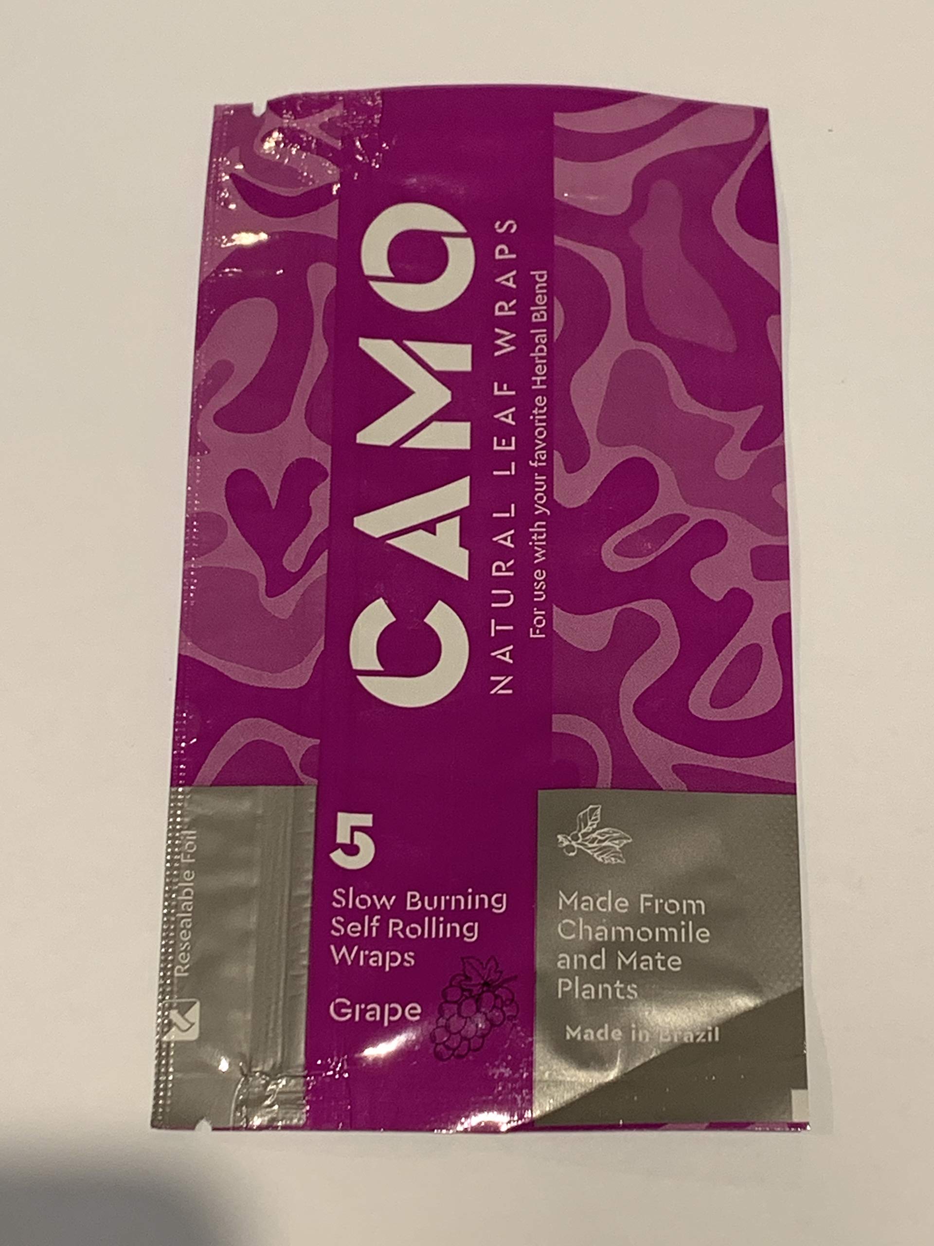 CAMO Natural Leaf Wraps Variety 6 Pack Vanilla Mango Watermelon Grape Choco Blueberry 30 Rolling