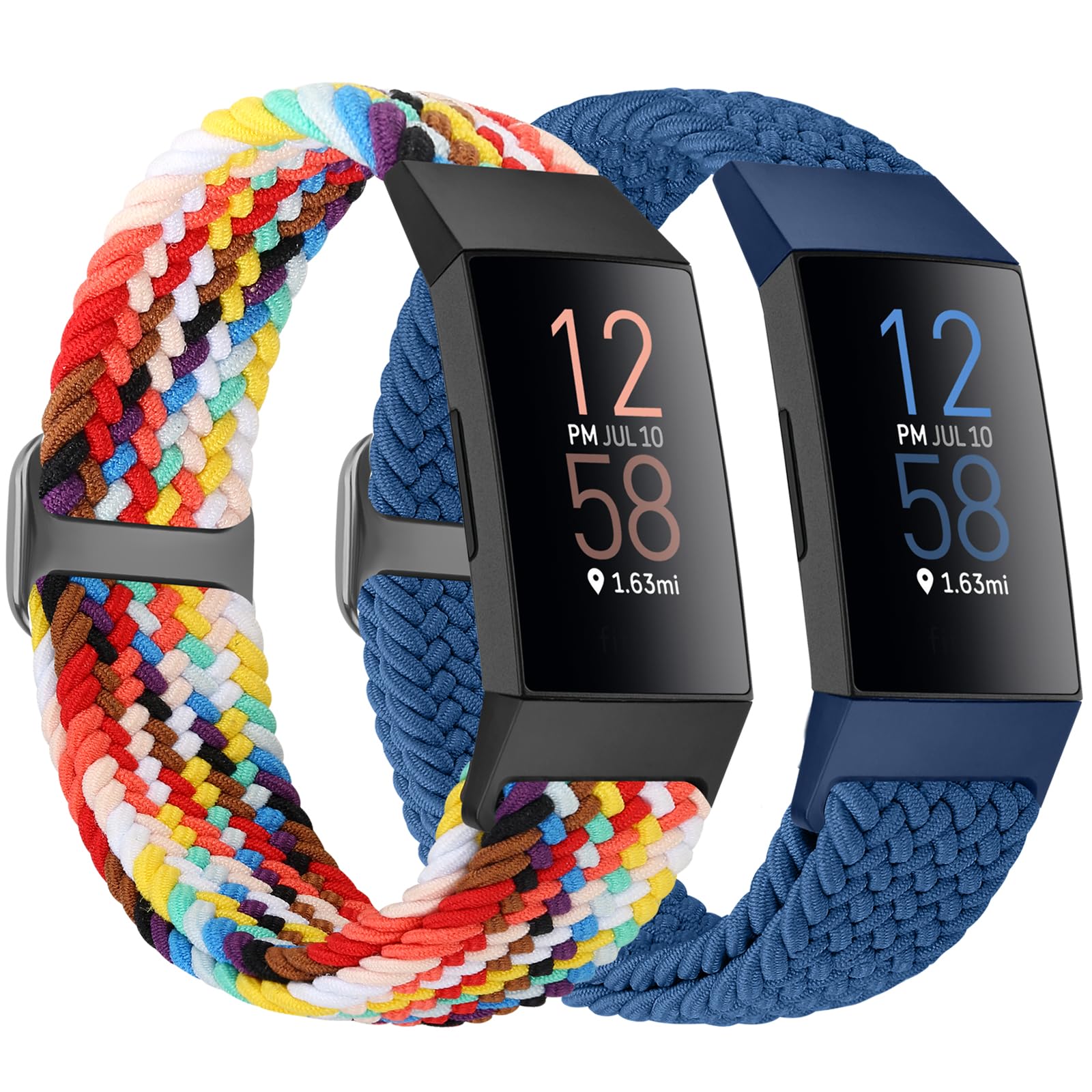 Bcuckood Braided Strap Compatible with Fitbit Charge 4/Charge 3 Straps for Women Men Adjustable Elastic Sport Soft Nylon Replacement Wristband for Fitbit Charge 4/Charge 3/SE