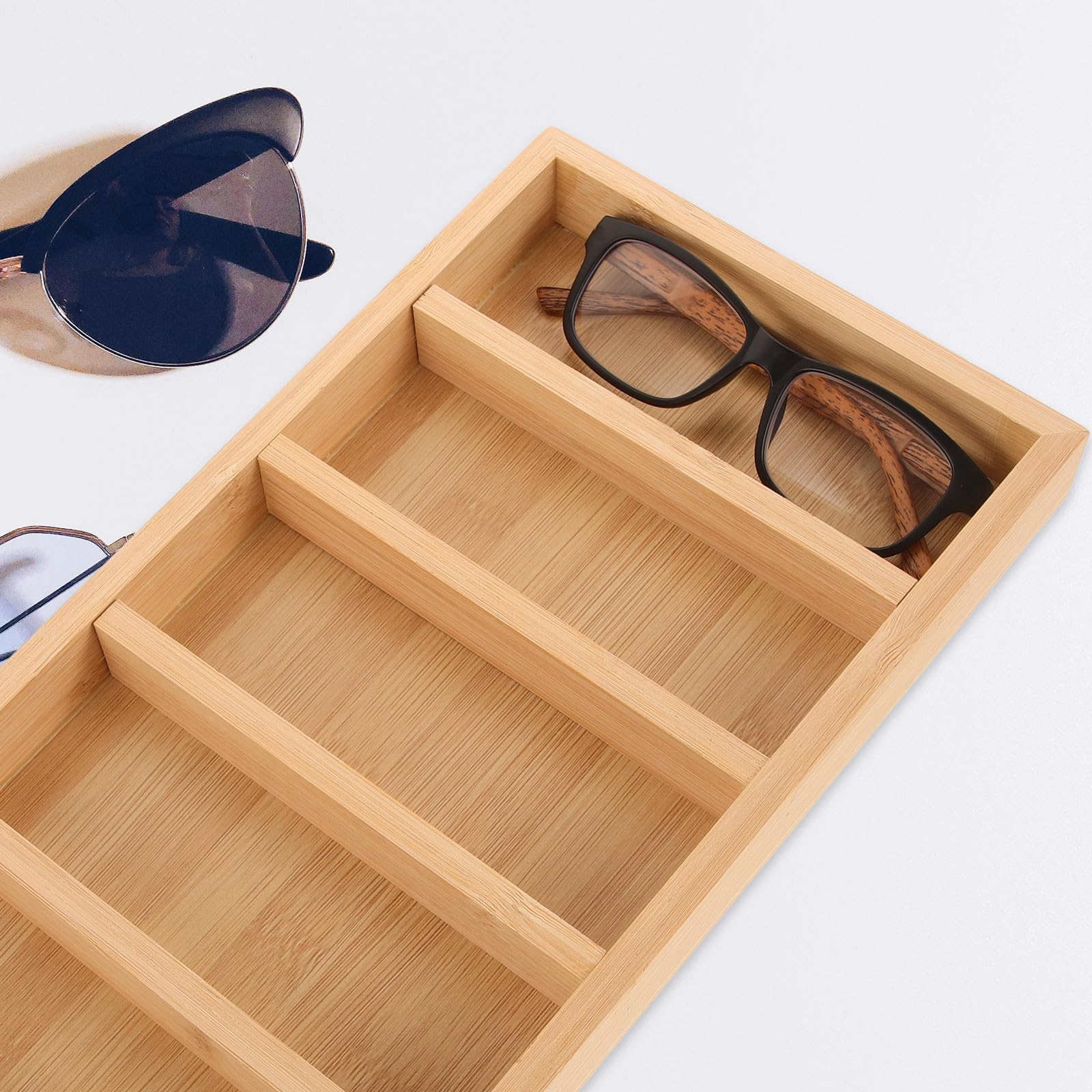 Anneome 2 Stück Brillenorganizer mit 5 Fächern für Sonnenbrillen