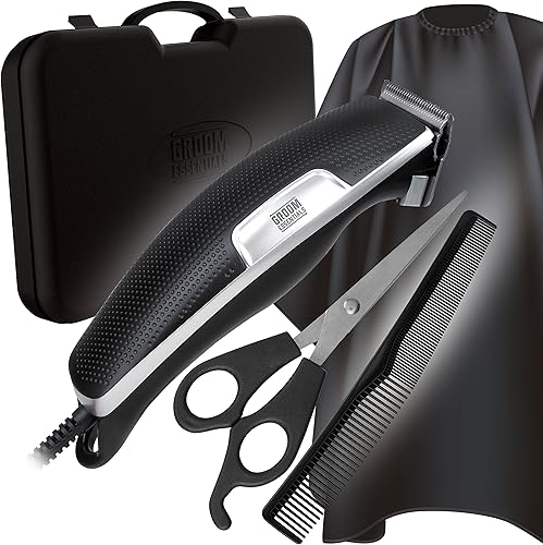 Groom Essentials Pro Series - Juego de 26 piezas de cortapelos para hombre  Kit completo de peluquería  Cortadora de pelo con alimentación de CA