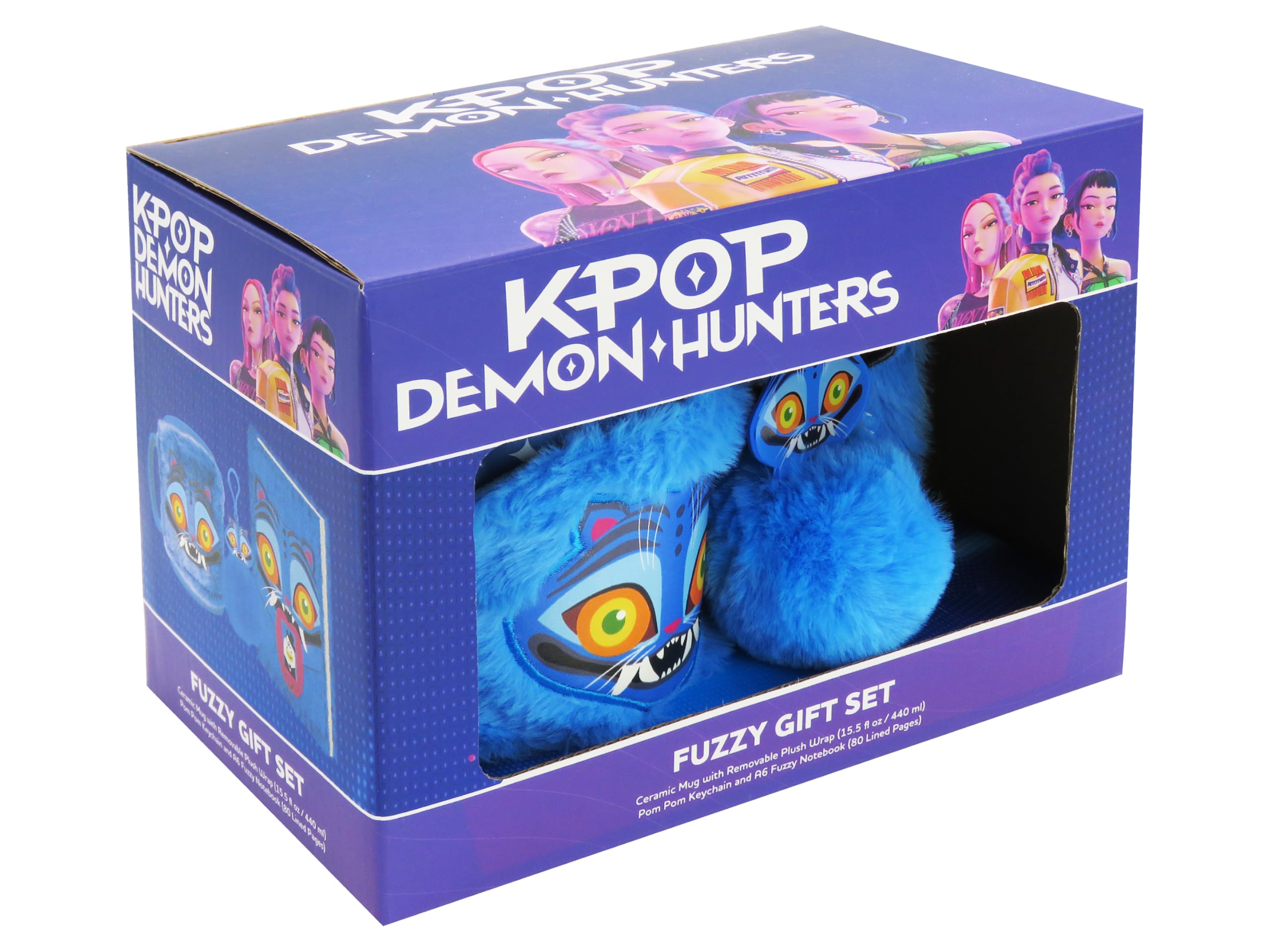 K Pop Demon Hunters Mini Notebook with Keyring & Stickers, Official Licensed Stationery Gift Set, Pocket Sized Lined Journal, Character Pen and Sticker Sheet for School, Party Bags, Fan Gifts