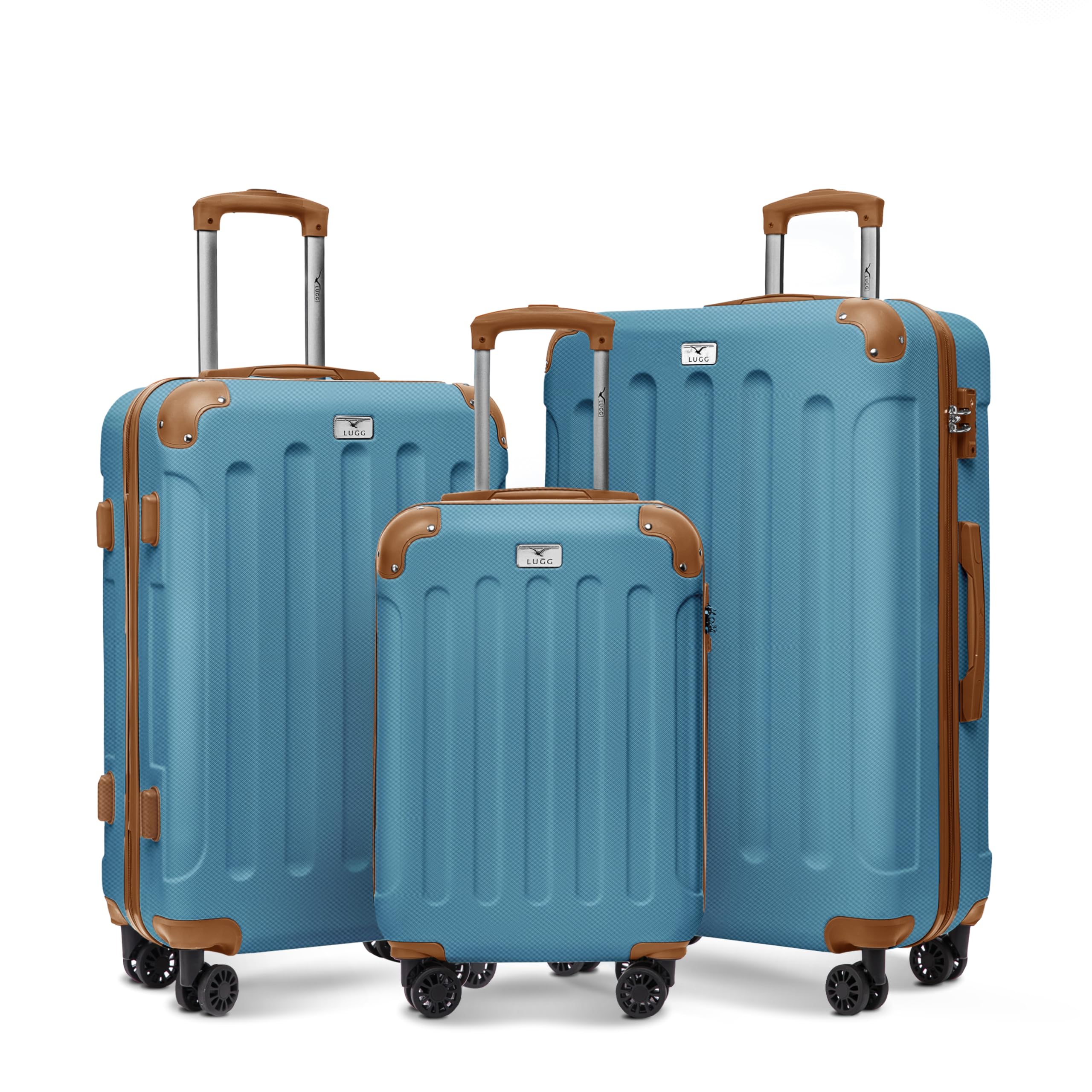 LUGGTravel Suitcase Set - Skywander 3-Piece Hard Shell Luggage, 20" 24" 28" Strong & Lightweight with Secure TSA Lock, Smooth 360° Wheels & Resilient Handle - Airline Approved