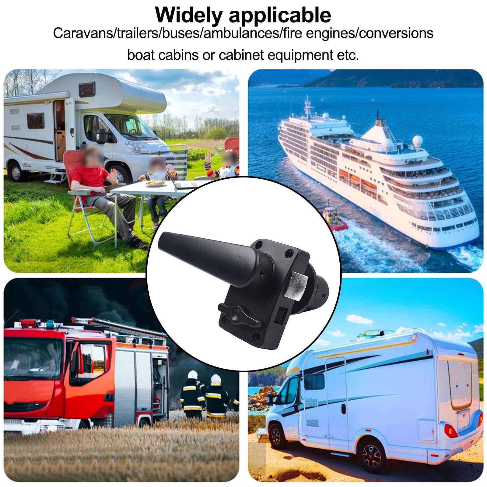 Serratura a leva per porta, nera, per camper, bagno, WC, serratura a leva, per roulotte, barca, camper, yacht