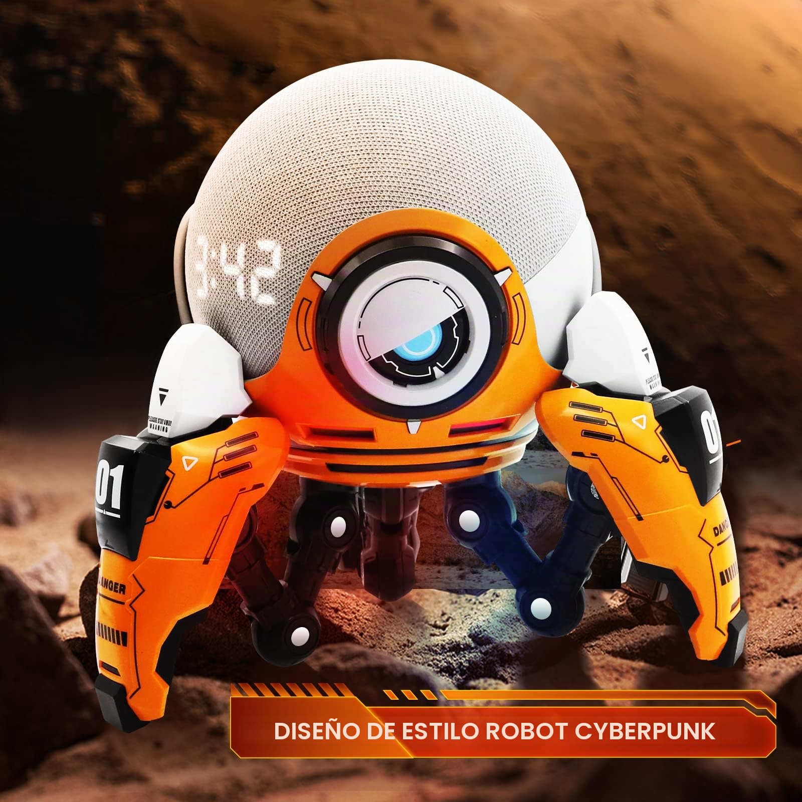 Soporte de Escritorio para Echo Dot 4a 5a Generación, Homepod Mini, Echo Dot 4a 5a Generación Diseño de Robot Exploración de Marte Versión Infantil Sin Micrófono e Interferencia de Sonido