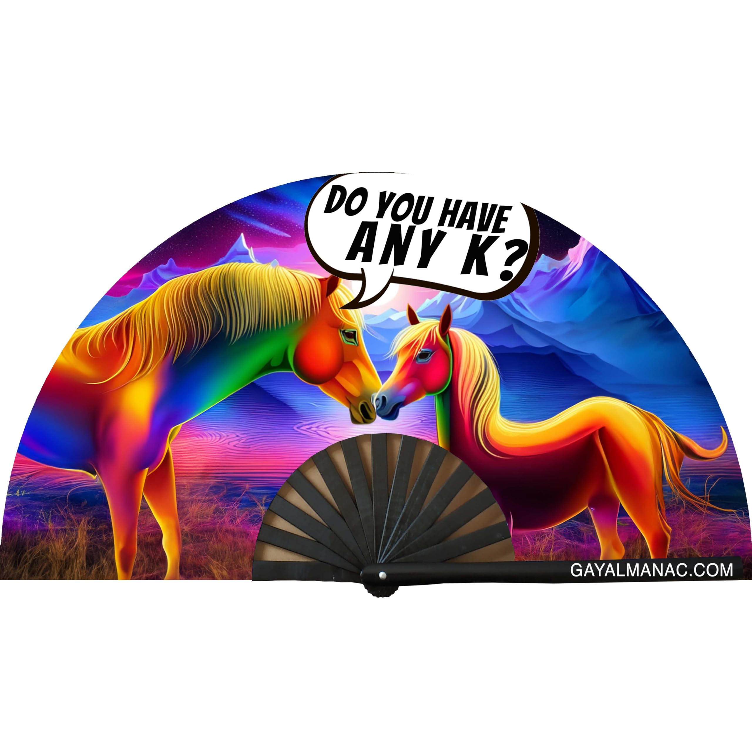 PandaTak Large Funny Folding Handheld Fans: 13-inch Bamboo Rave Fan, Foldable and Perfect for Gay Parties, EDM Festivals and Ravers (Do You Have Any?)