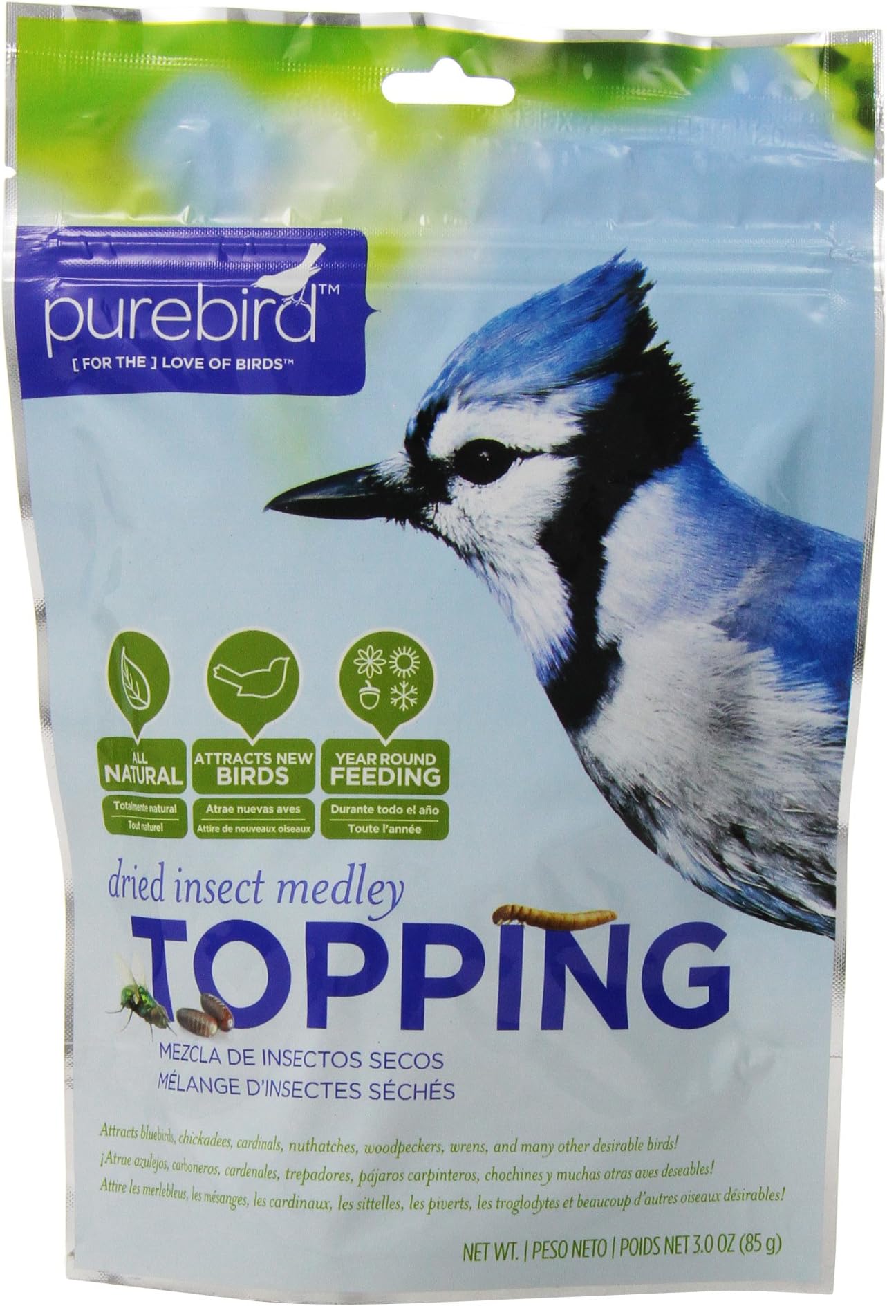 Dried Insect Medley Topping For Wild Birds, 3.0 -Ounce